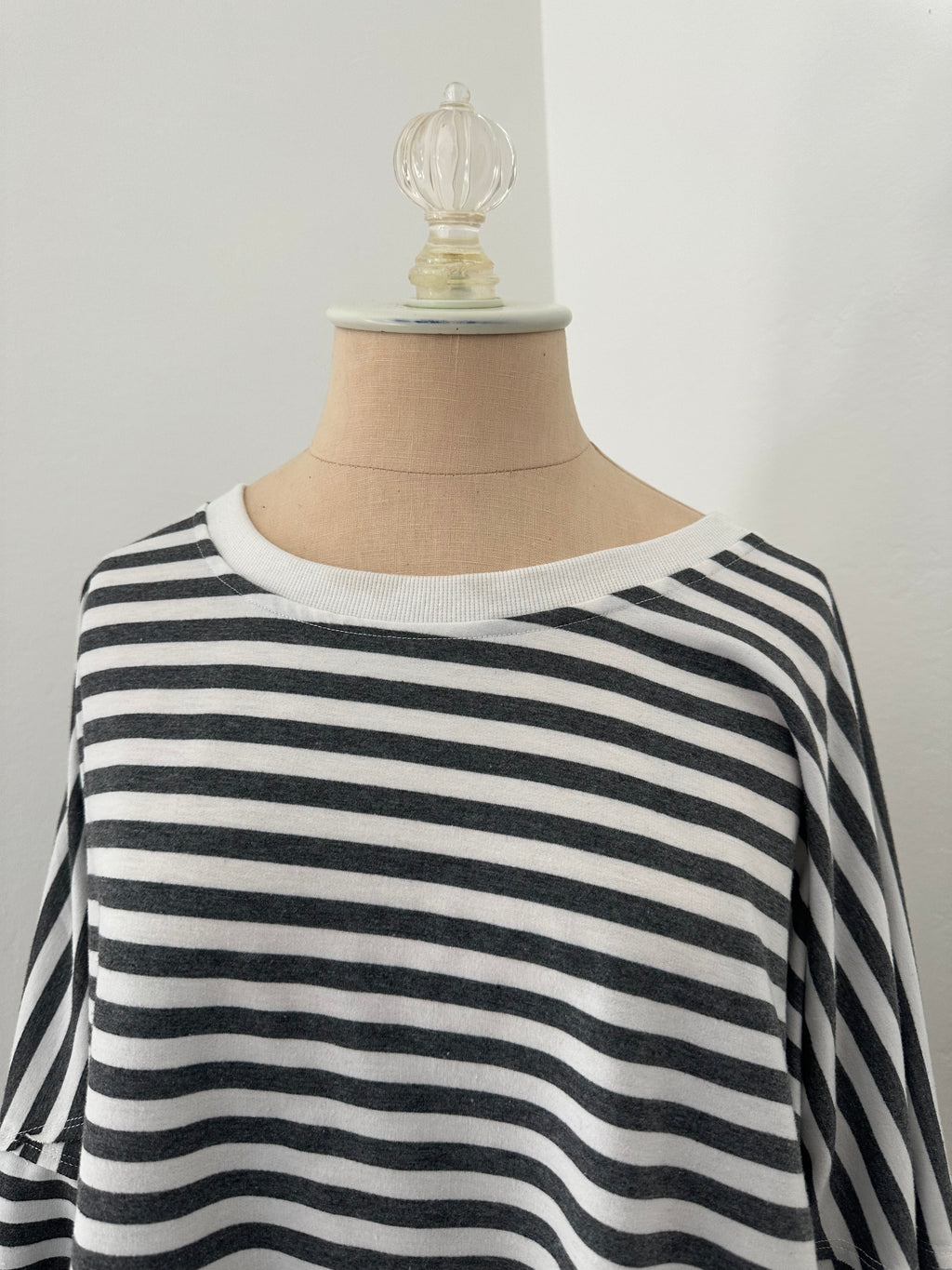 Gray and White Striped Top (SIze Large)