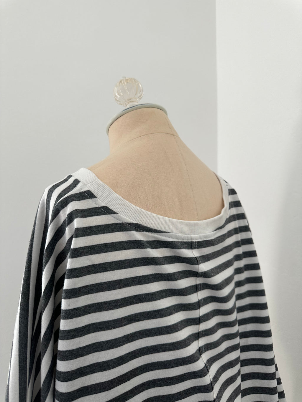 Gray and White Striped Top (SIze Large)