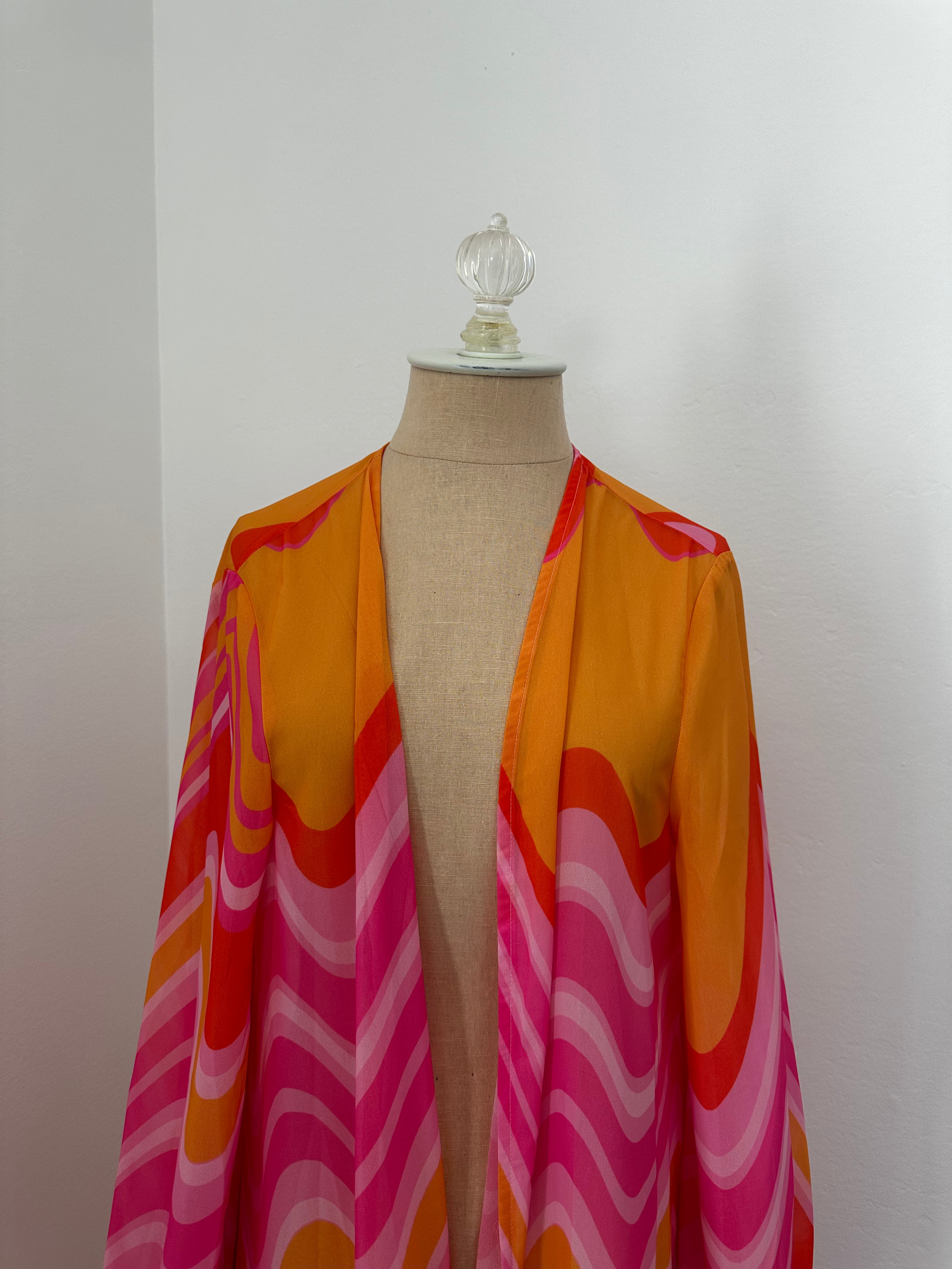 Pink Multicolor Cover Up (Size Small)
