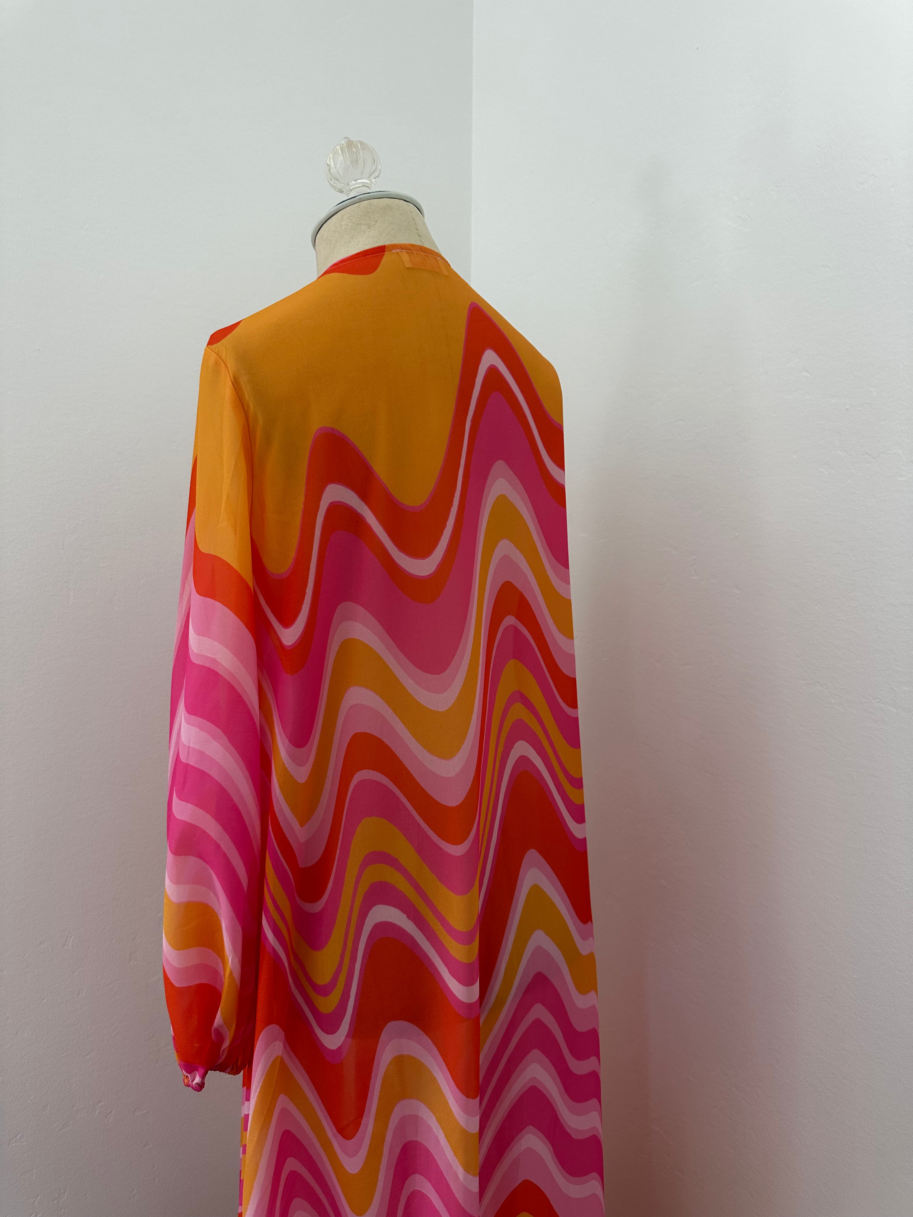 Pink Multicolor Cover Up (Size Small)
