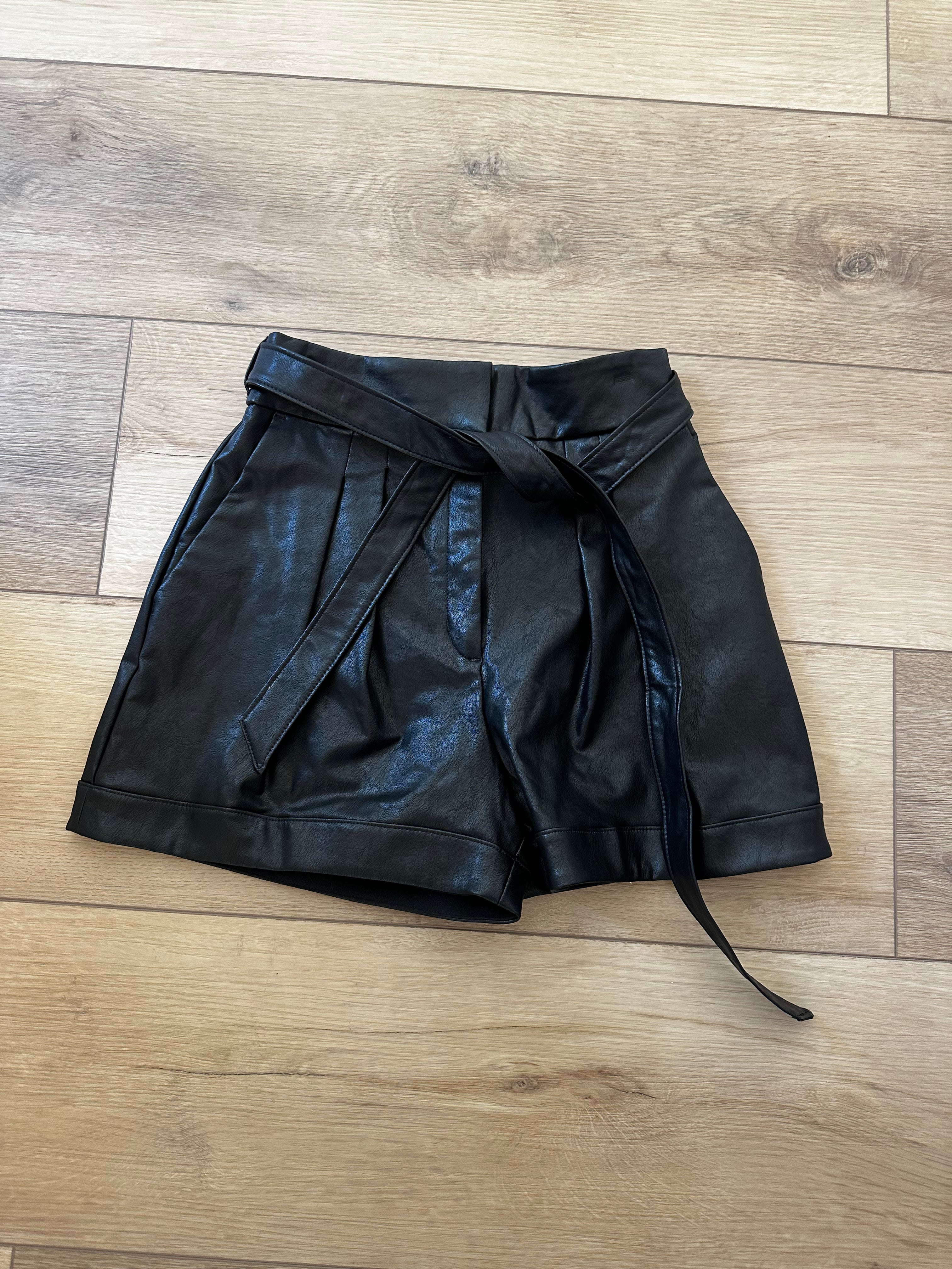 Black Pleather Short New With Tag (Size 6)