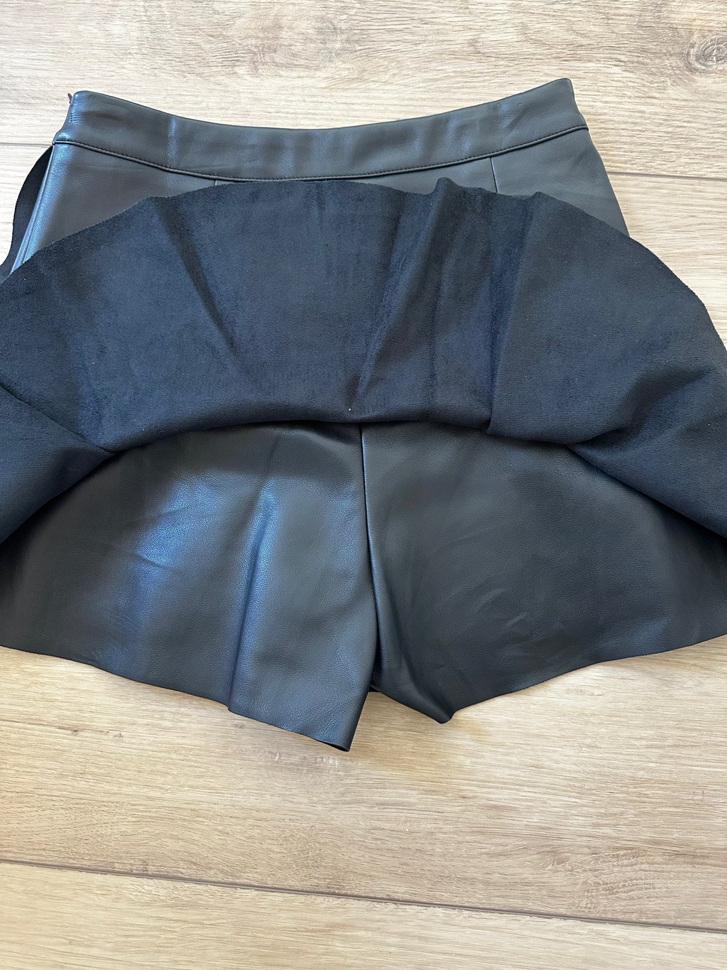 Black Pleather Skirt (Size Small)