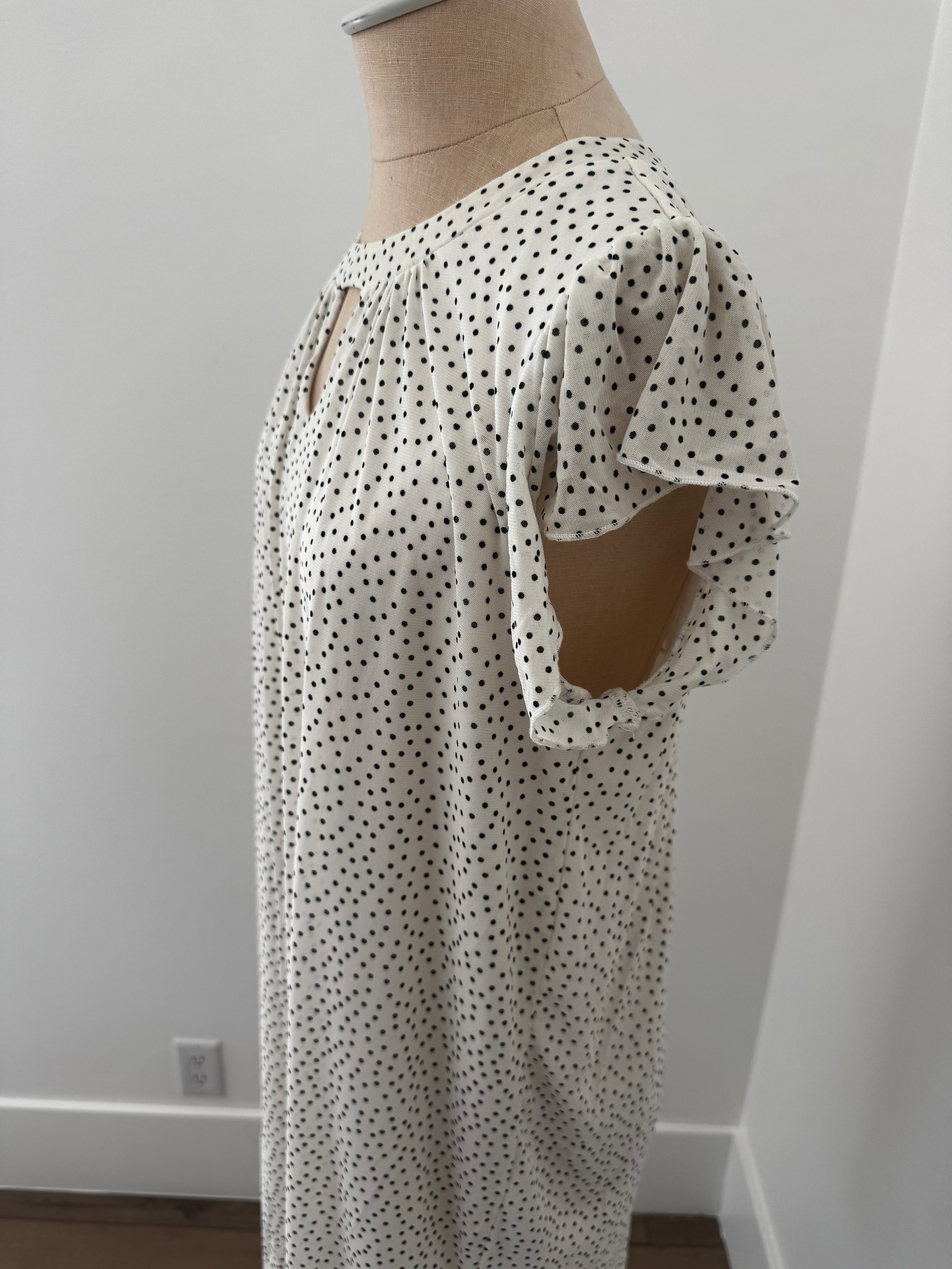 Black & White Polkadot Dress (Size: L)