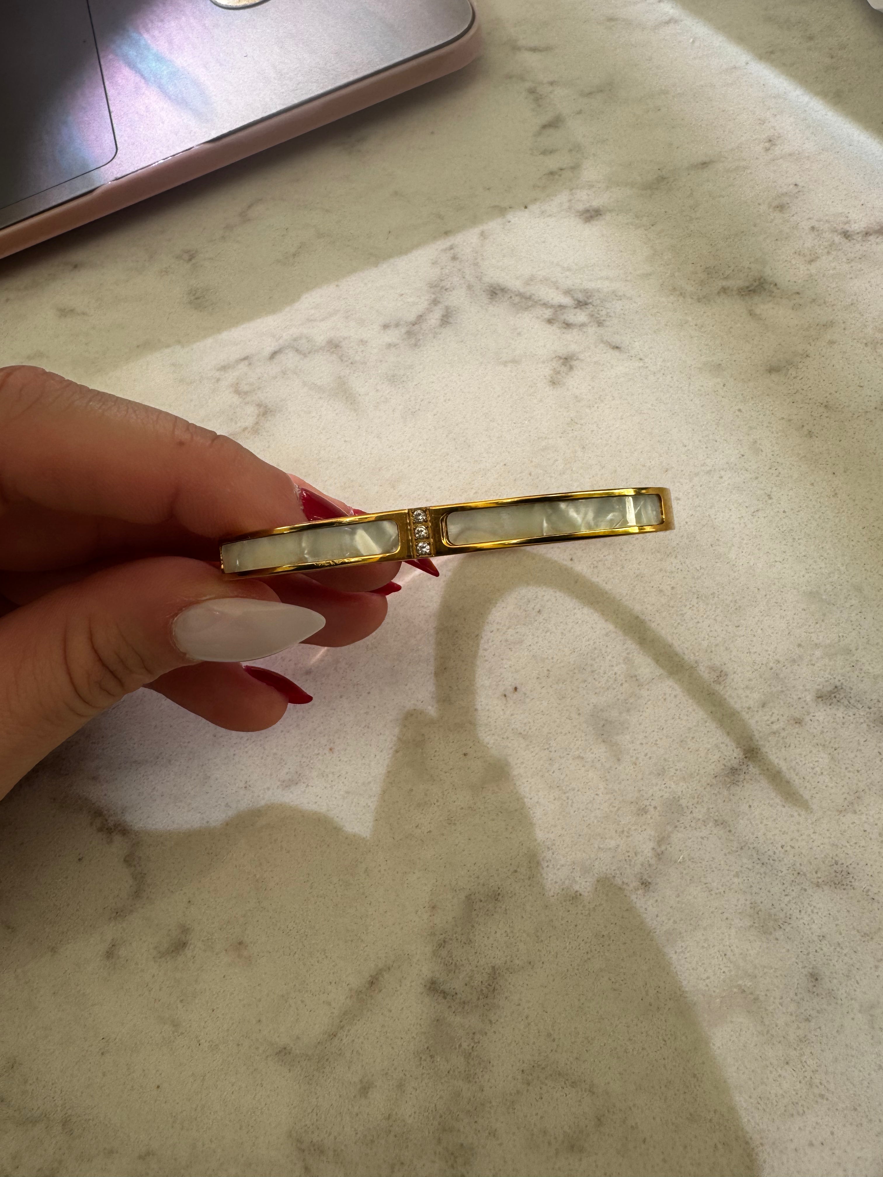 Gold Bracelet with Stone Detail