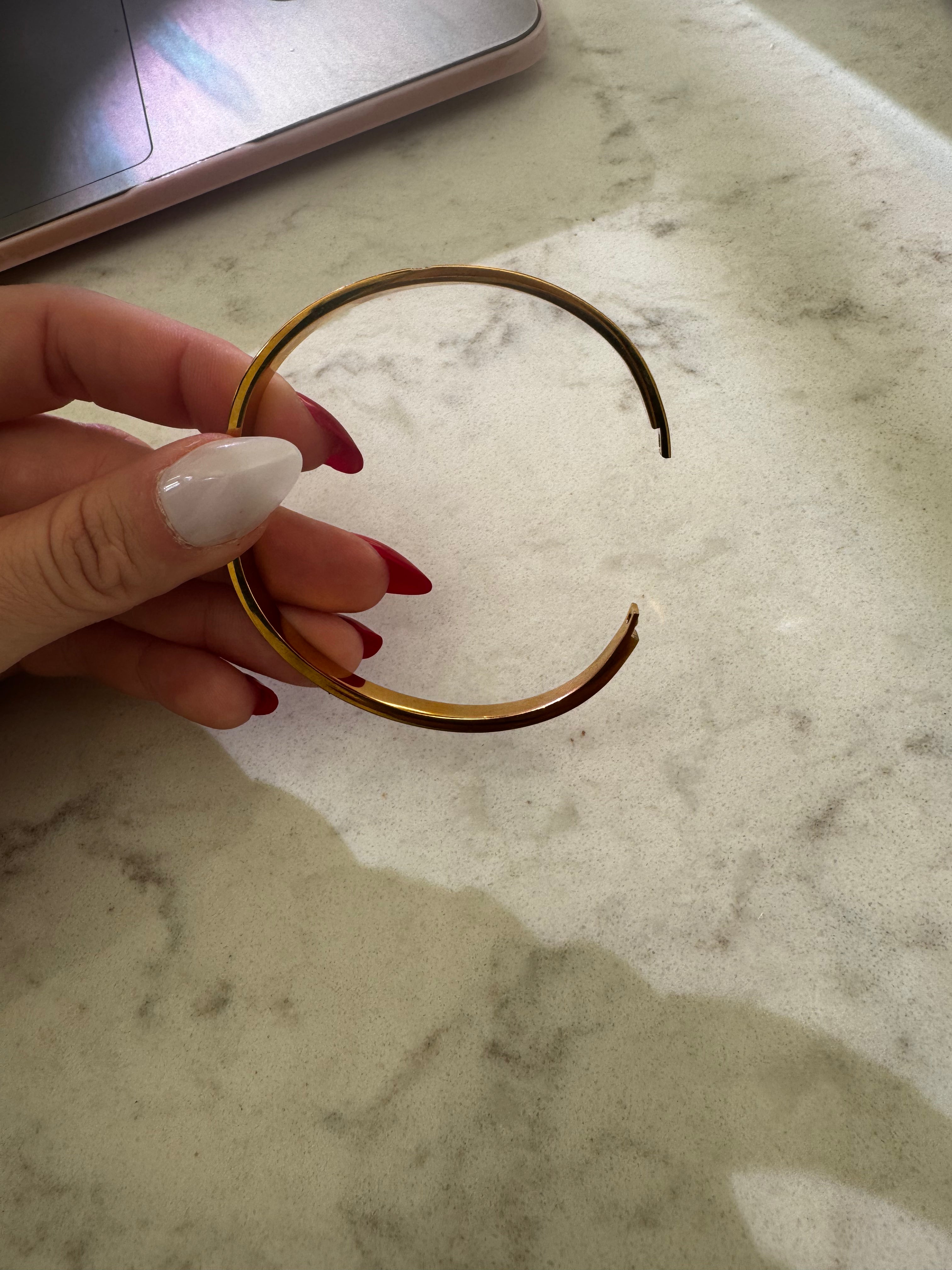 Gold Bracelet with Stone Detail