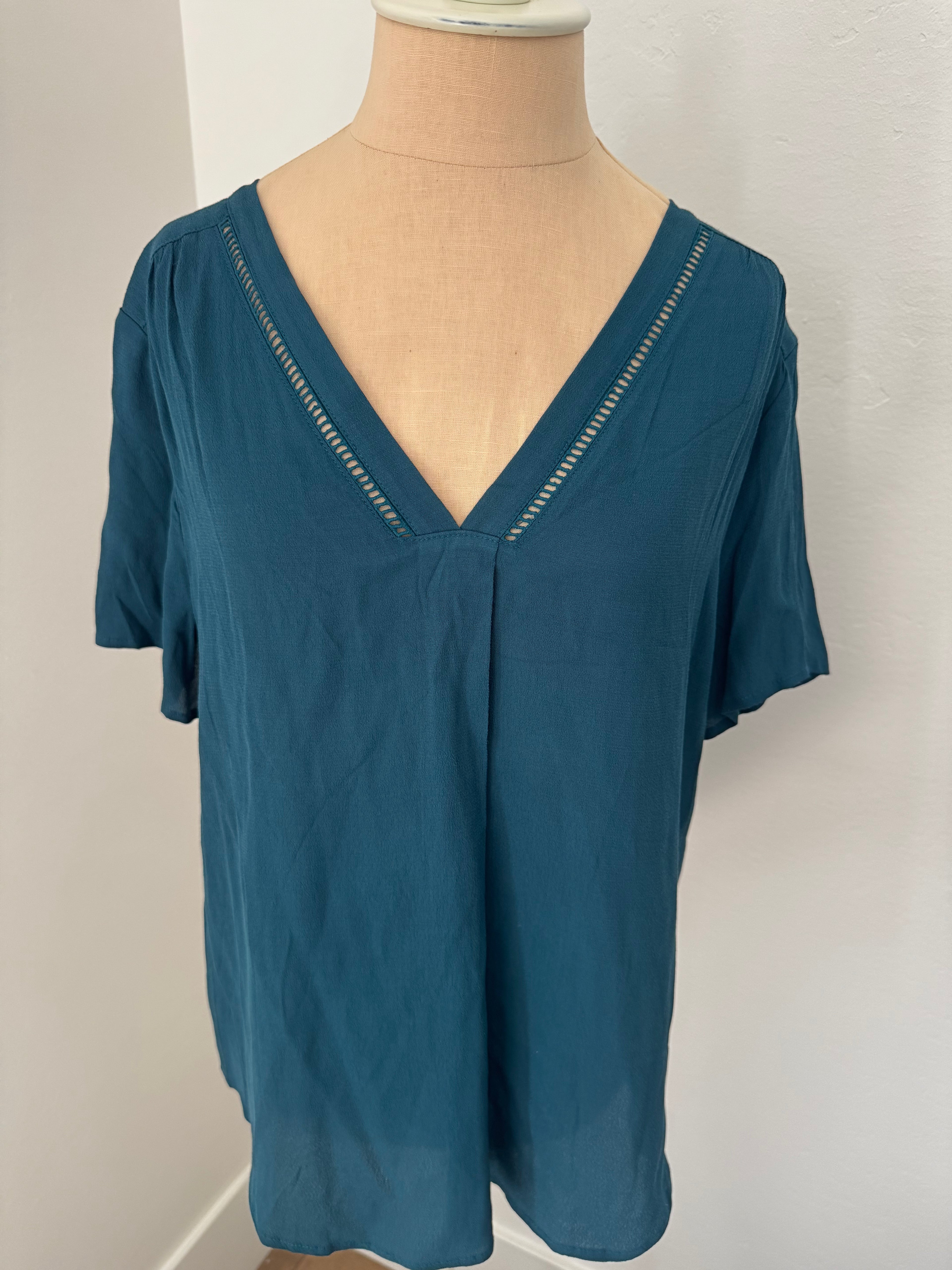 Blue Blouse Top (Size: L)