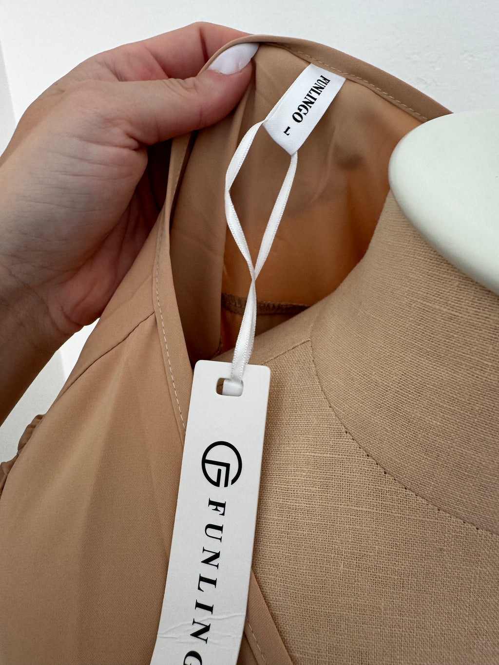 Nude/Tan Blouse Top (Size: L)