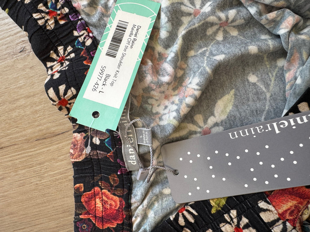 Strapless Floral Blouse (Size: L)