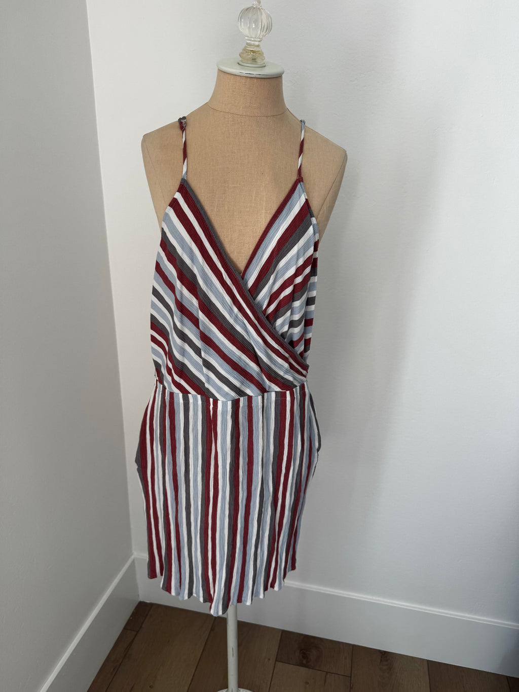 Stripped Dress with Pockets (Size: XL)