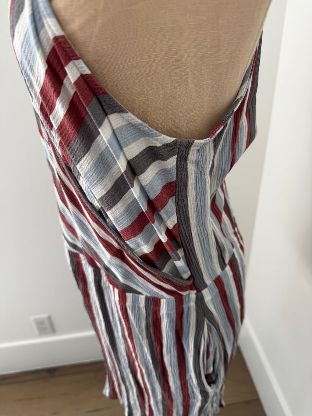Stripped Dress with Pockets (Size: XL)
