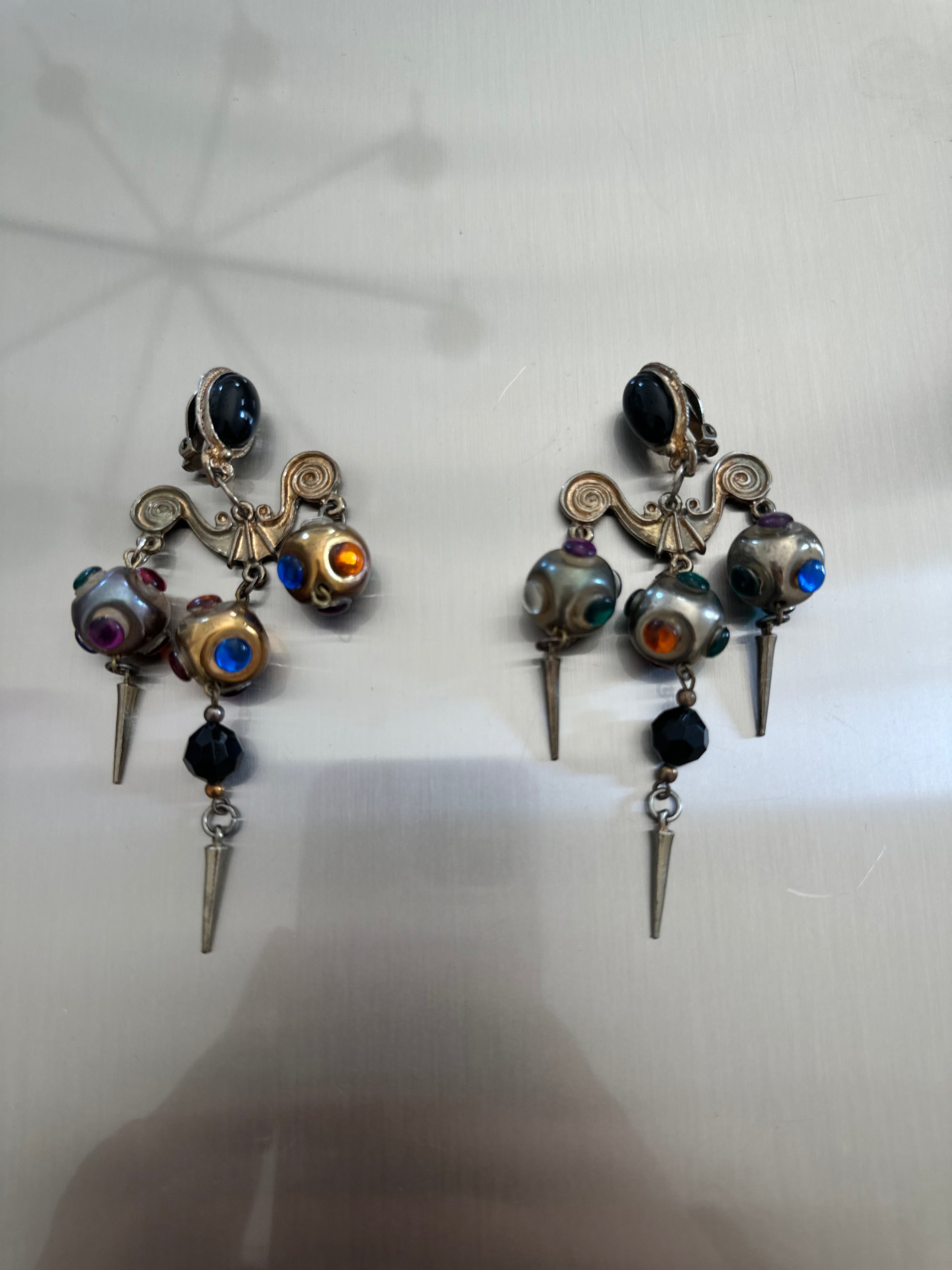 Abstract Geometric Clip On Earrings