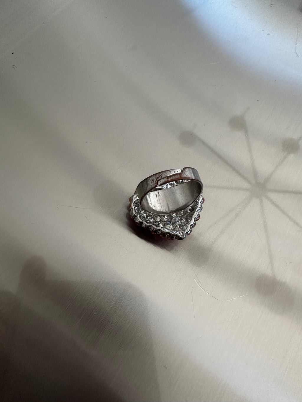 Pink Heart Ring Adjustable (Size 7)