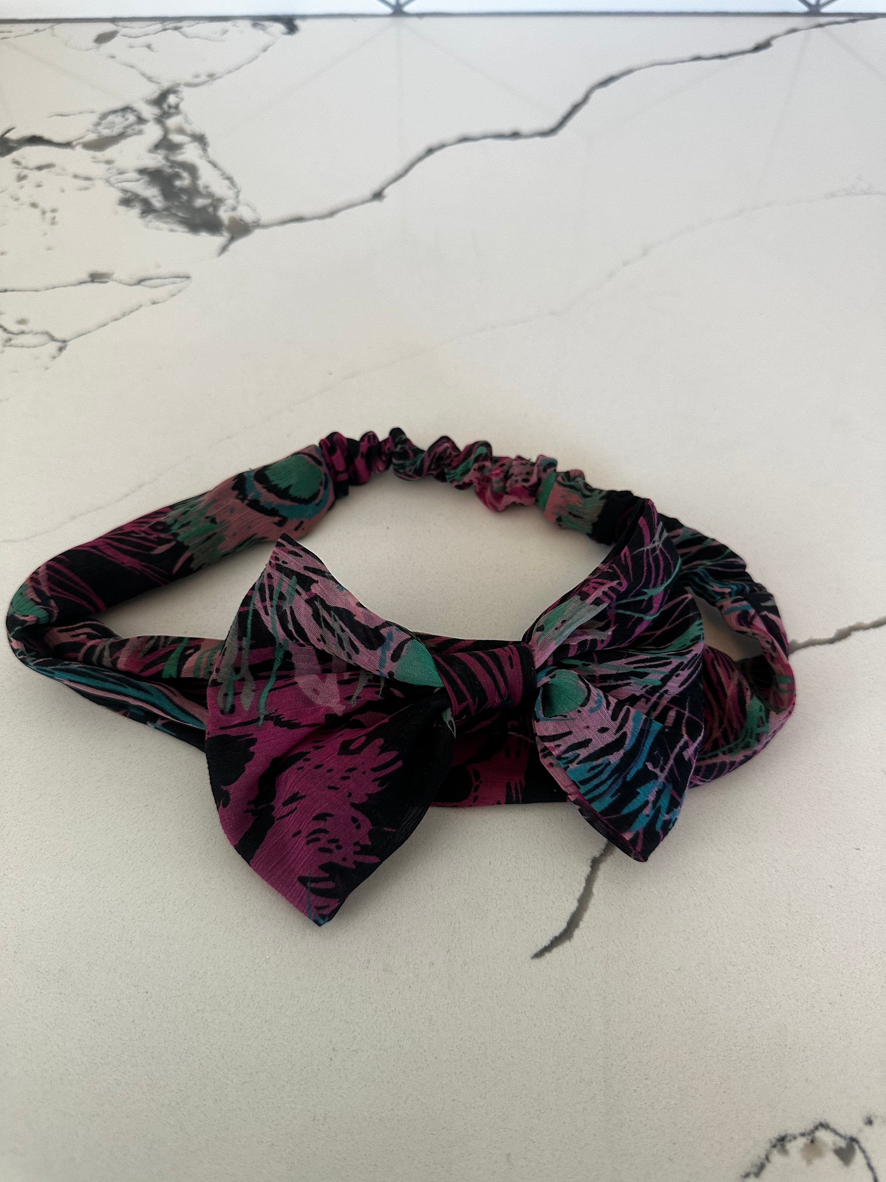 Multicolor Feather Bow Headband