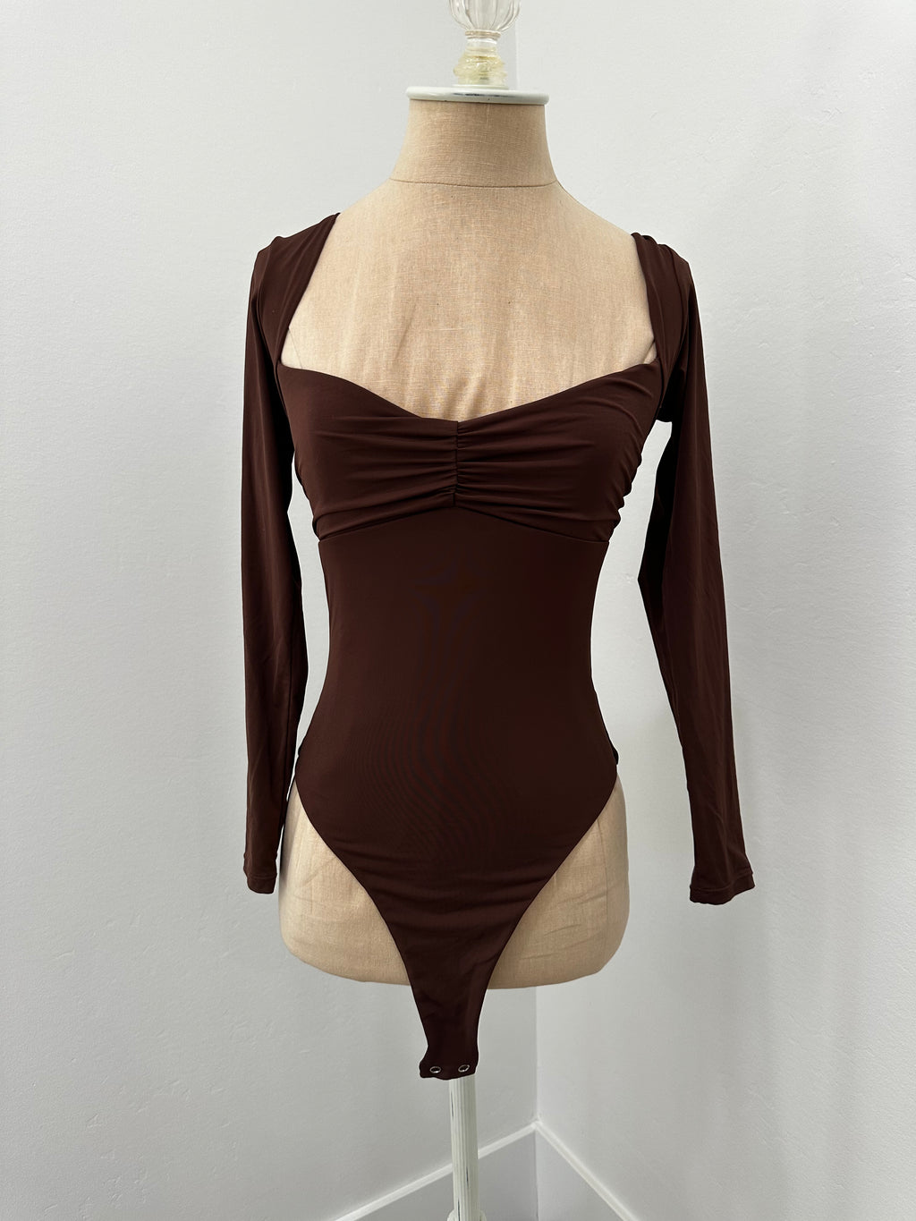 Brown Long Sleeve Bodysuit (Size Small)