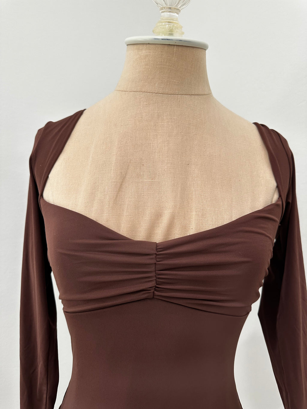 Brown Long Sleeve Bodysuit (Size Small)