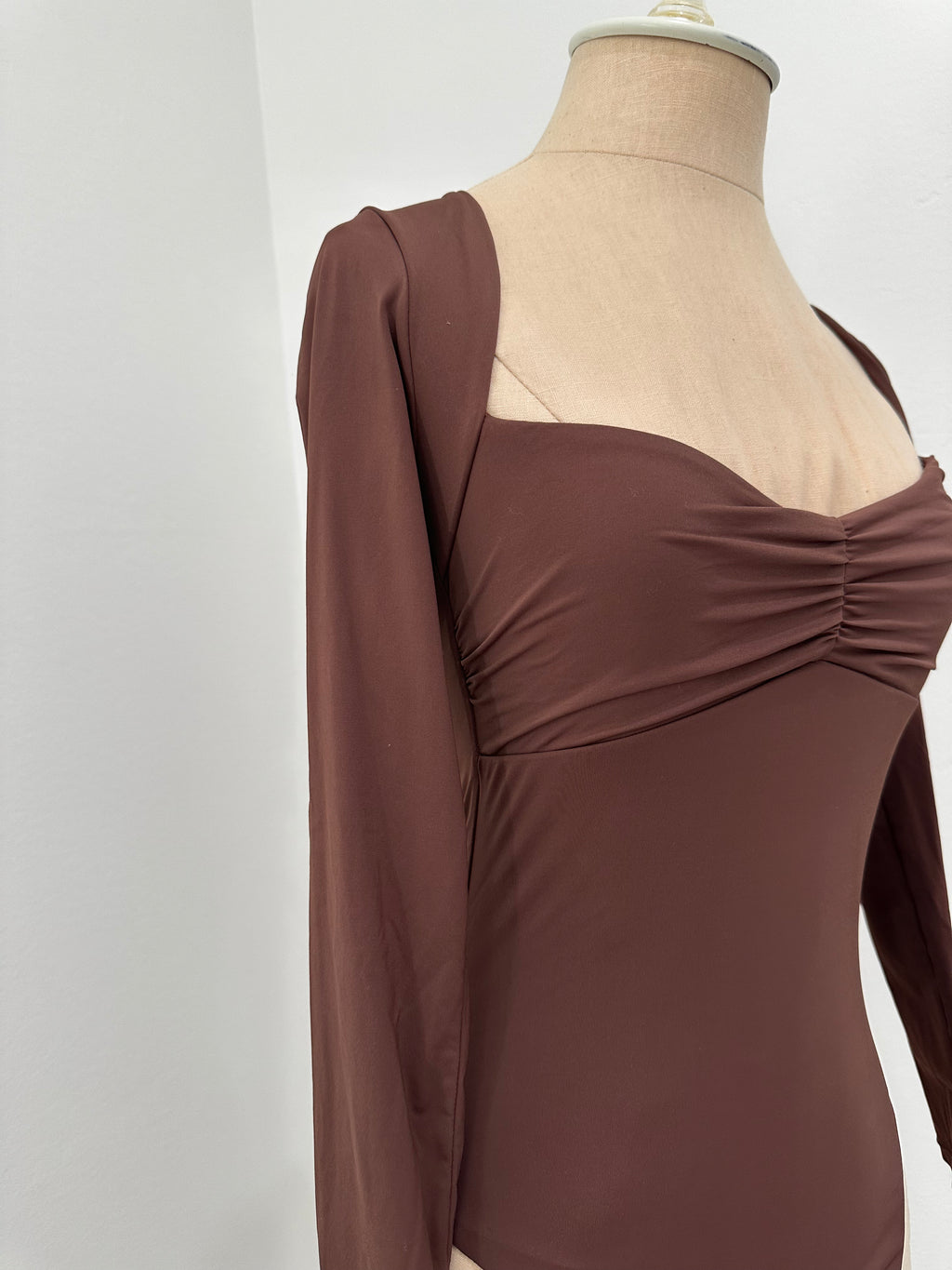 Brown Long Sleeve Bodysuit (Size Small)