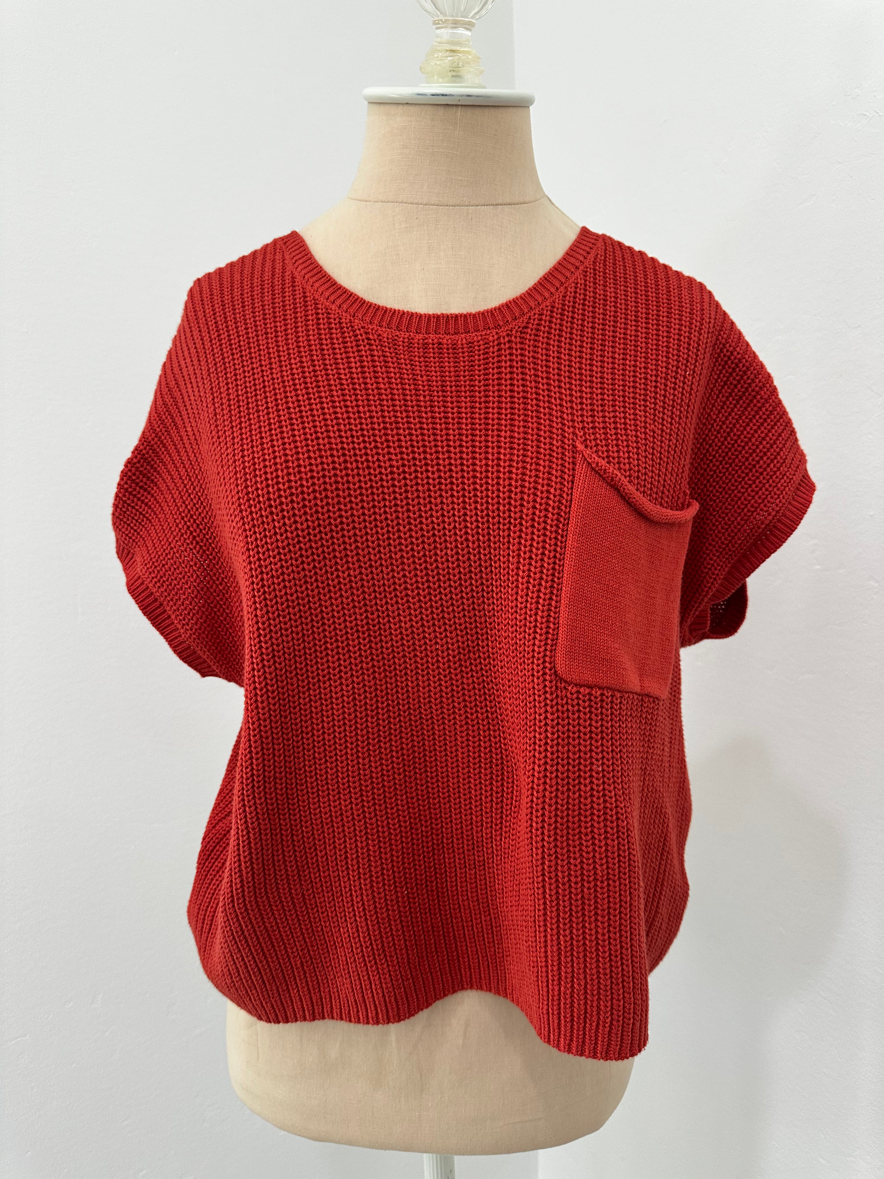 Orange Knit Shirt (Size Medium)