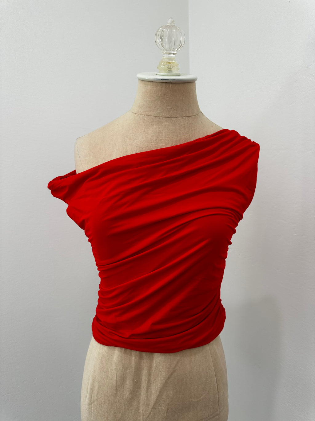 Red Asymmetrical Top (Size Medium)