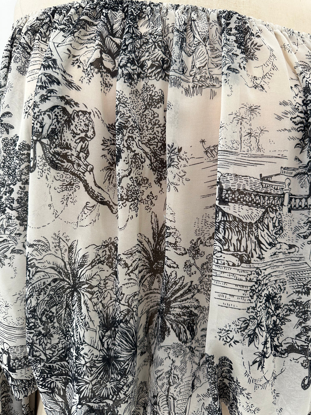 Black and White Off Shoulder Top (Size Medium)