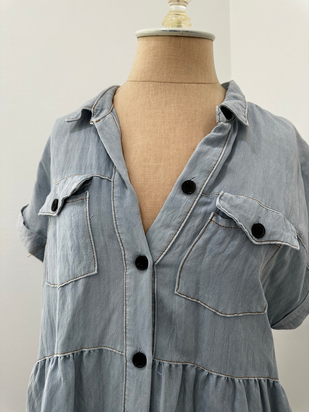 Denim Button Up Dress (SIze Medium)