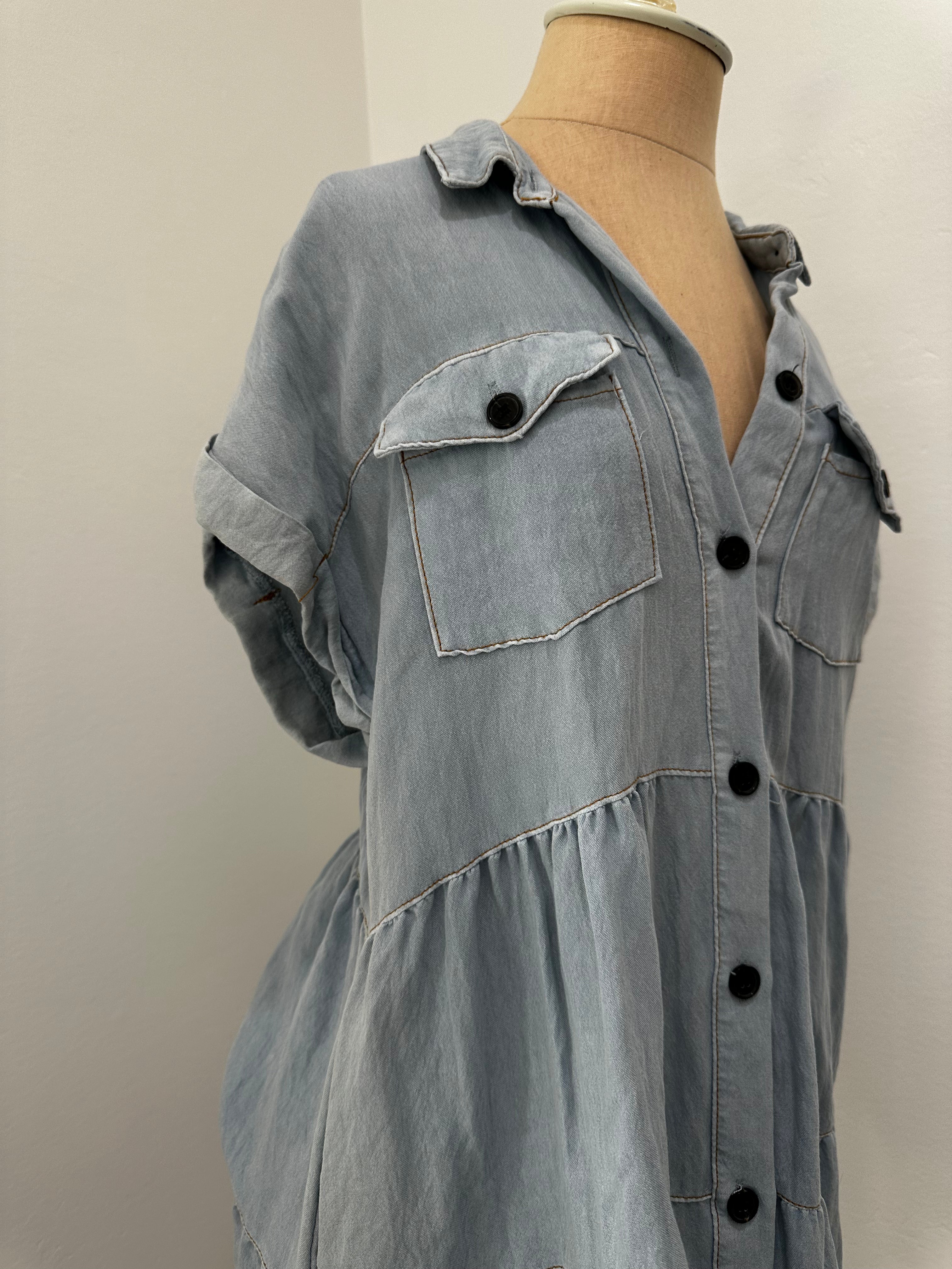 Denim Button Up Dress (SIze Medium)