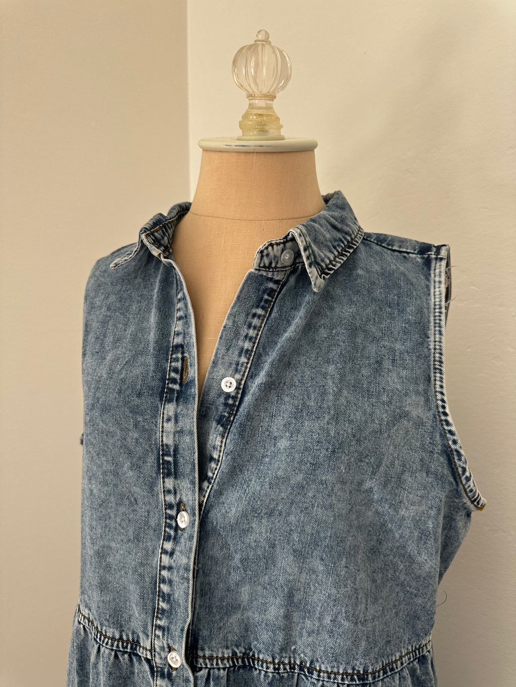 Denim Button Up Dress (Size M)