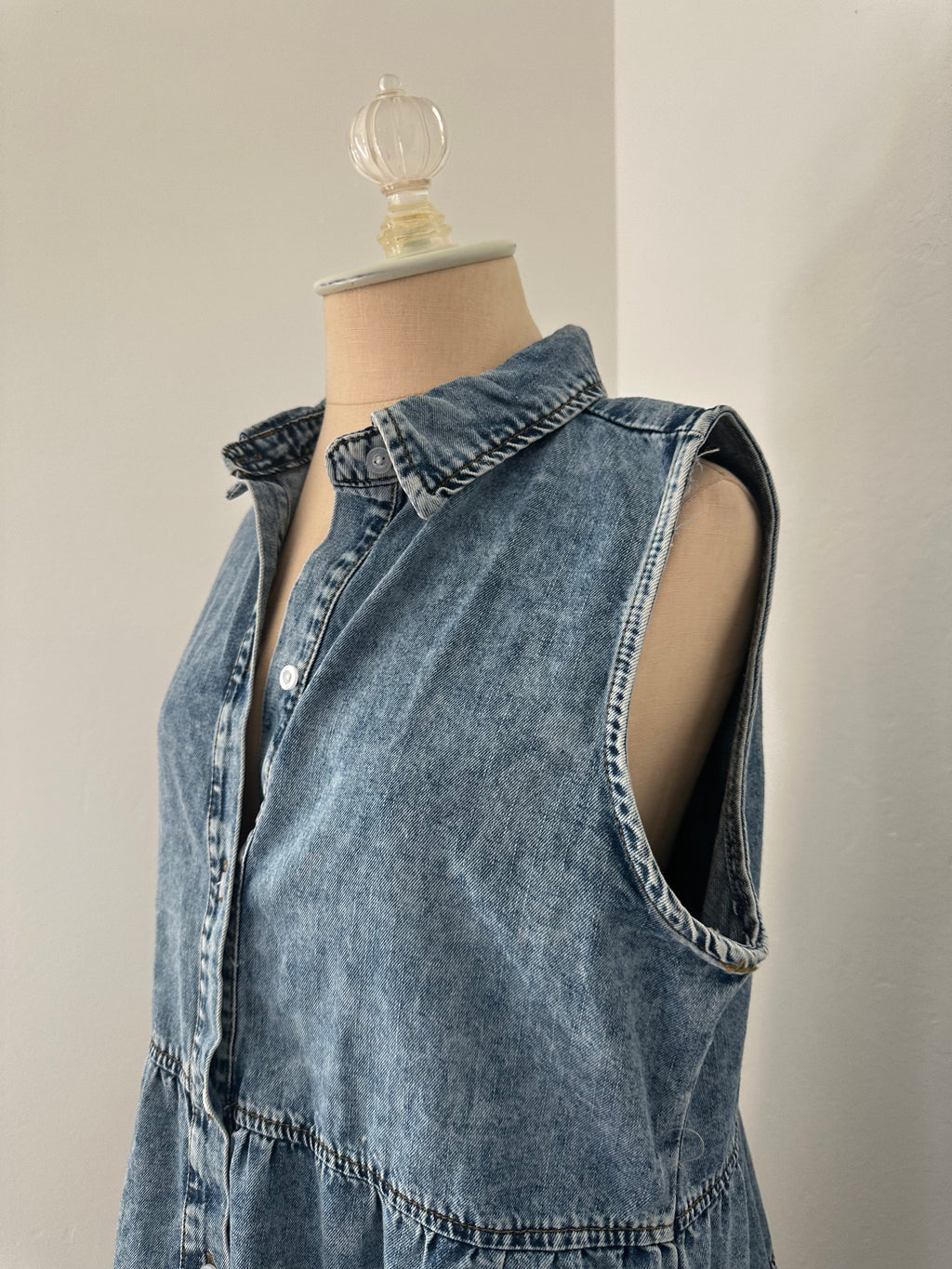 Denim Button Up Dress (Size M)