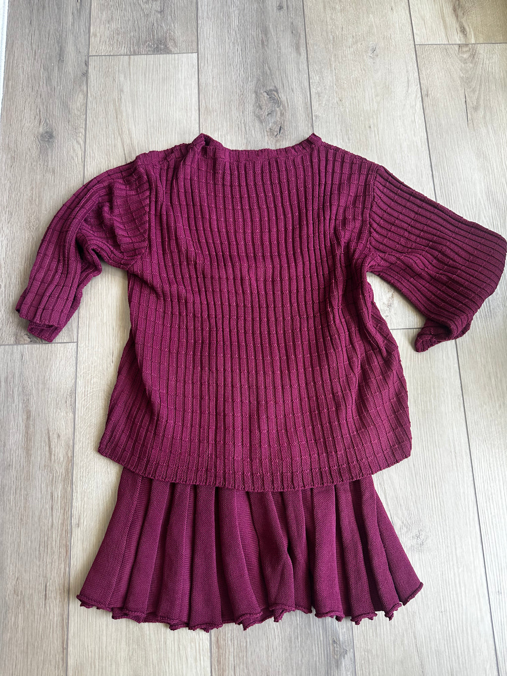 Burgundy Knit Set (Size Medium)