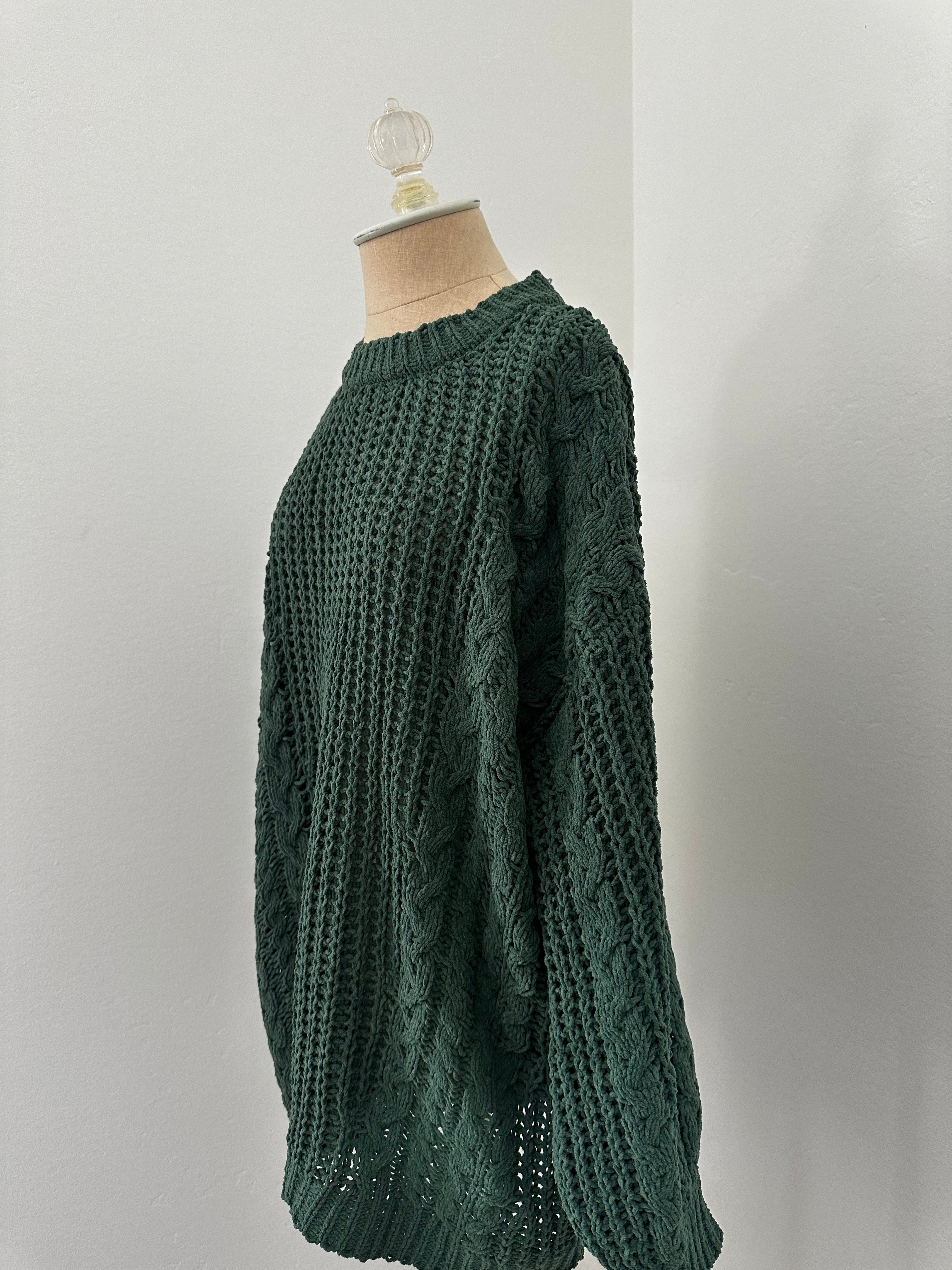 Green Knit Sweater (Size Medium)