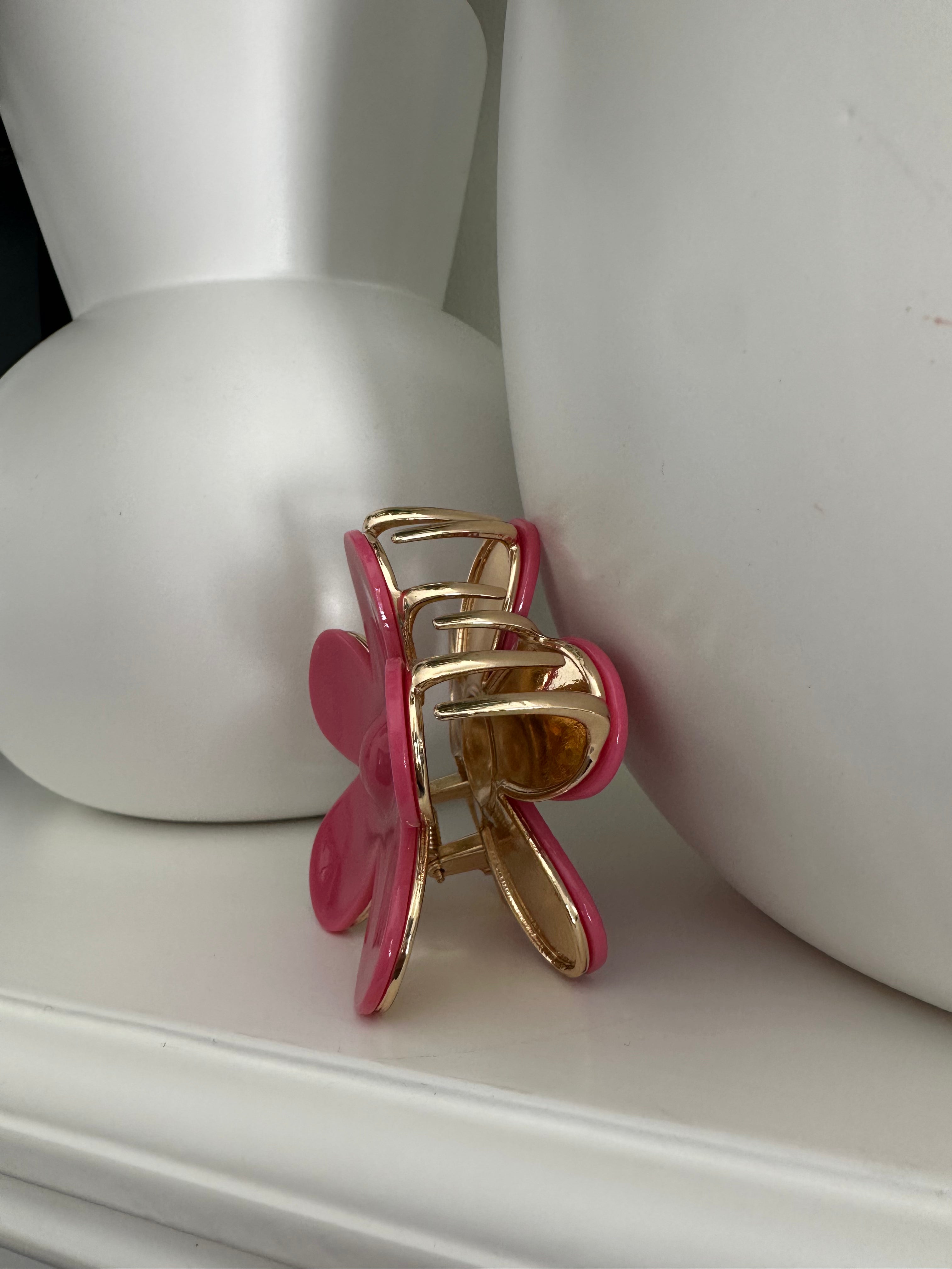 Pink Flower Clip