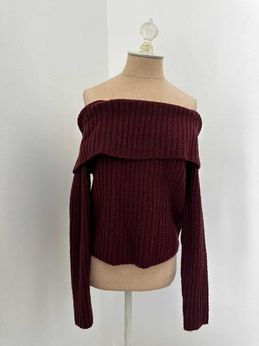 Maroon Off Shoulder Long Sleeve (Size Medium)