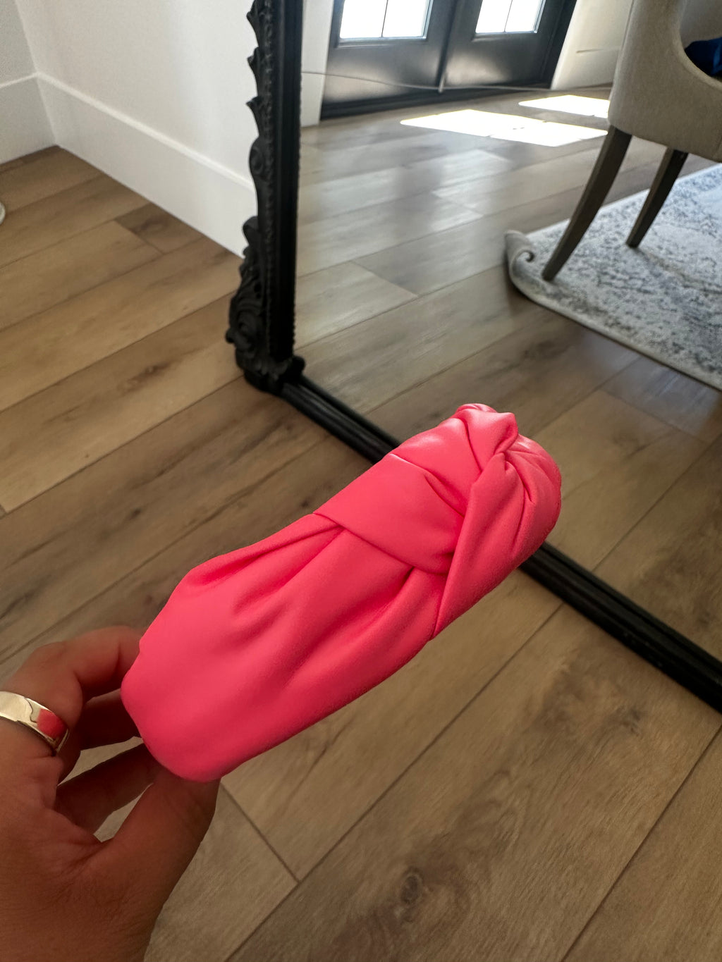 Hot Pink Leather Headband by Adorned New