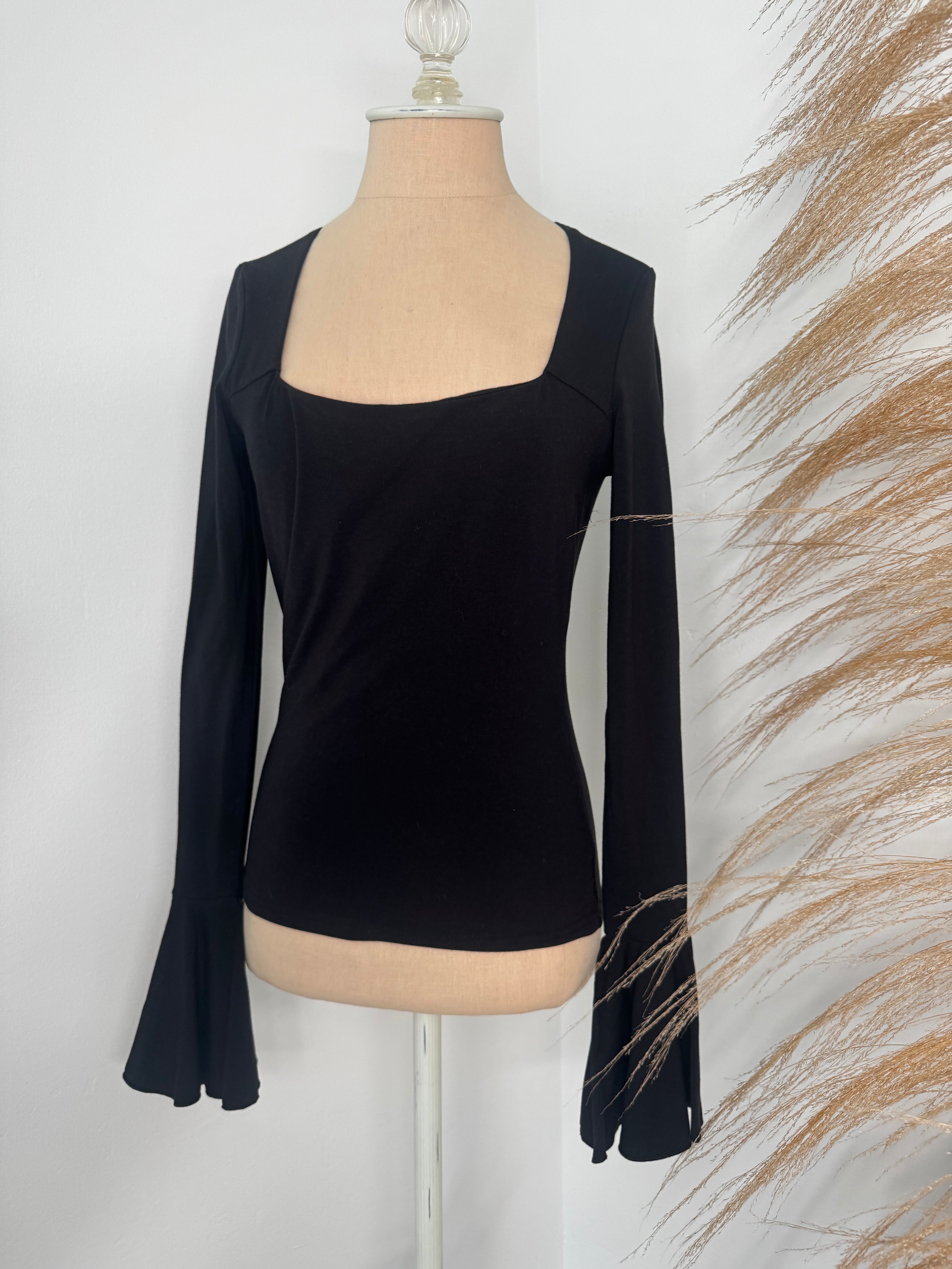 Flared Black Long Sleeve