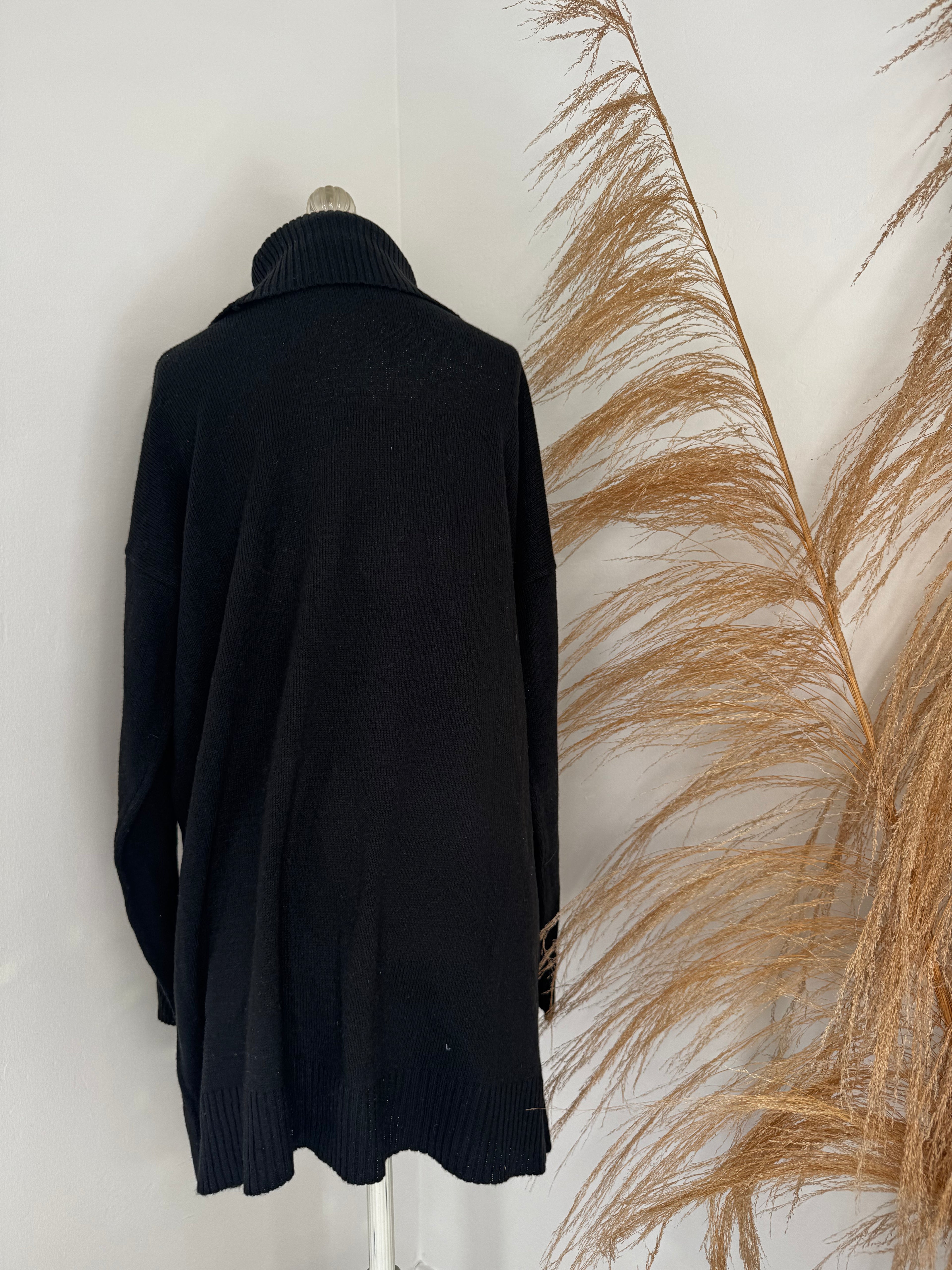 Black Turtleneck Sweater Dress by Pink Lily