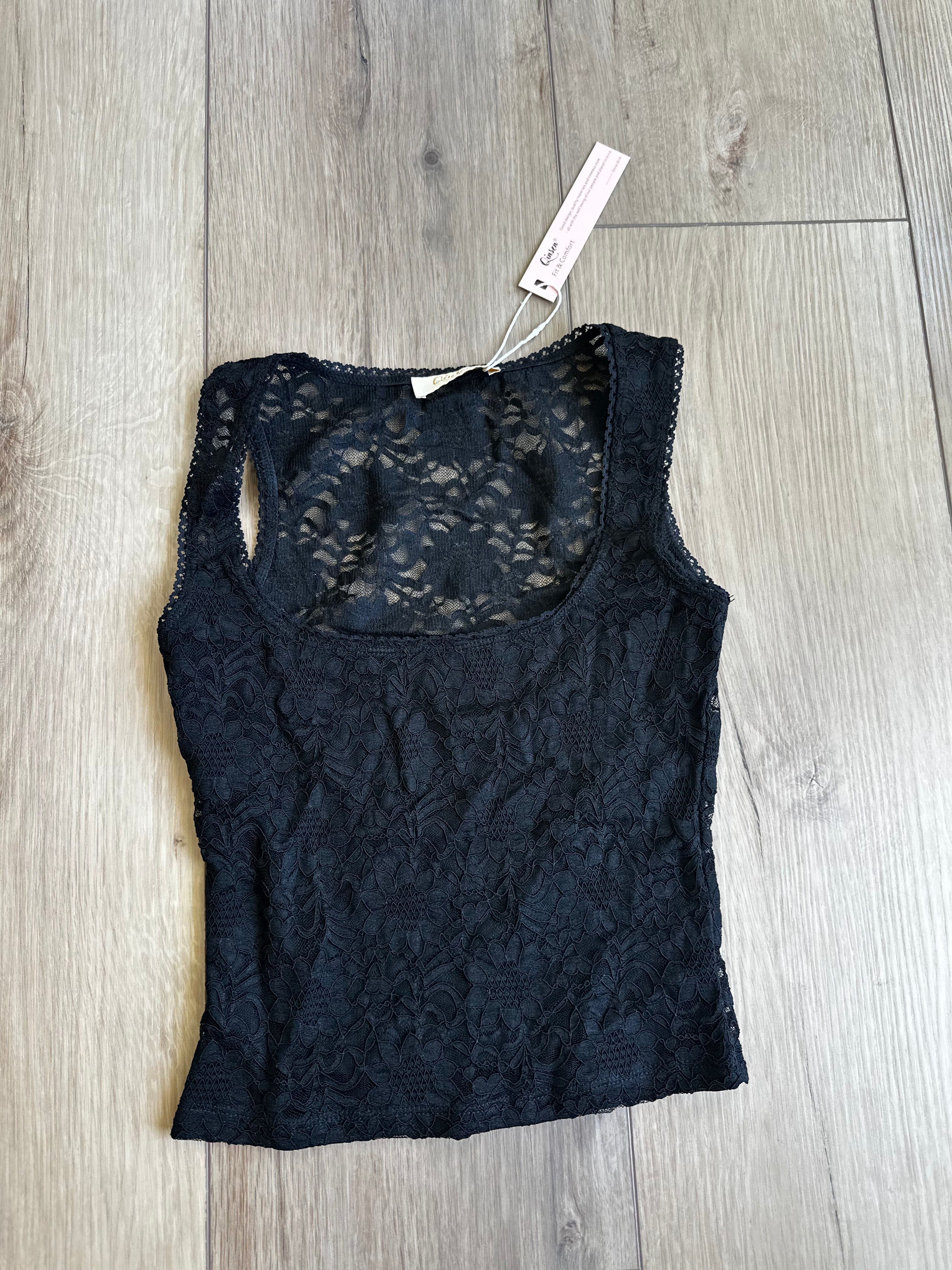 Black Lace Top (Size Small)
