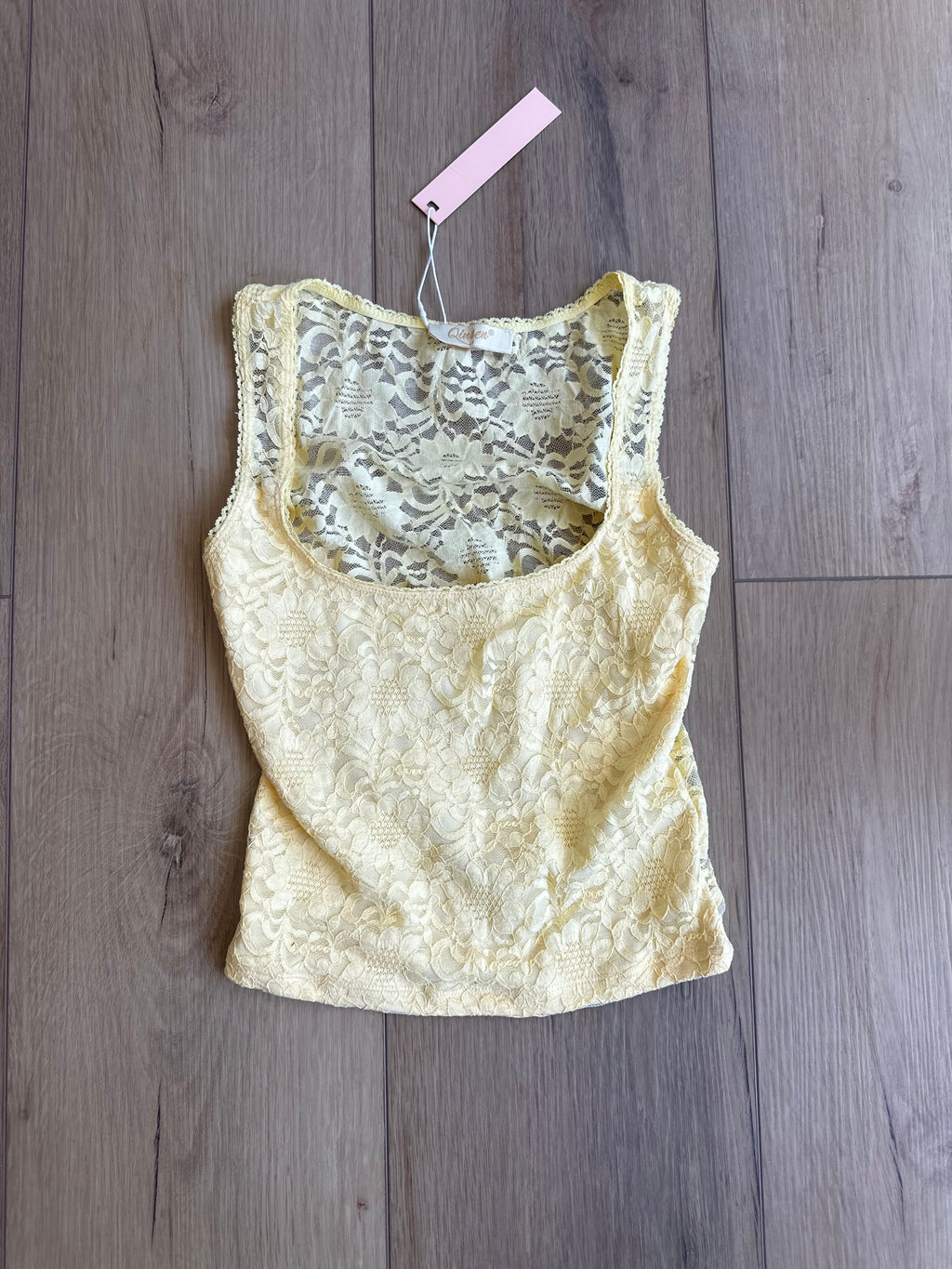 Yellow Lace Top (Size Small)