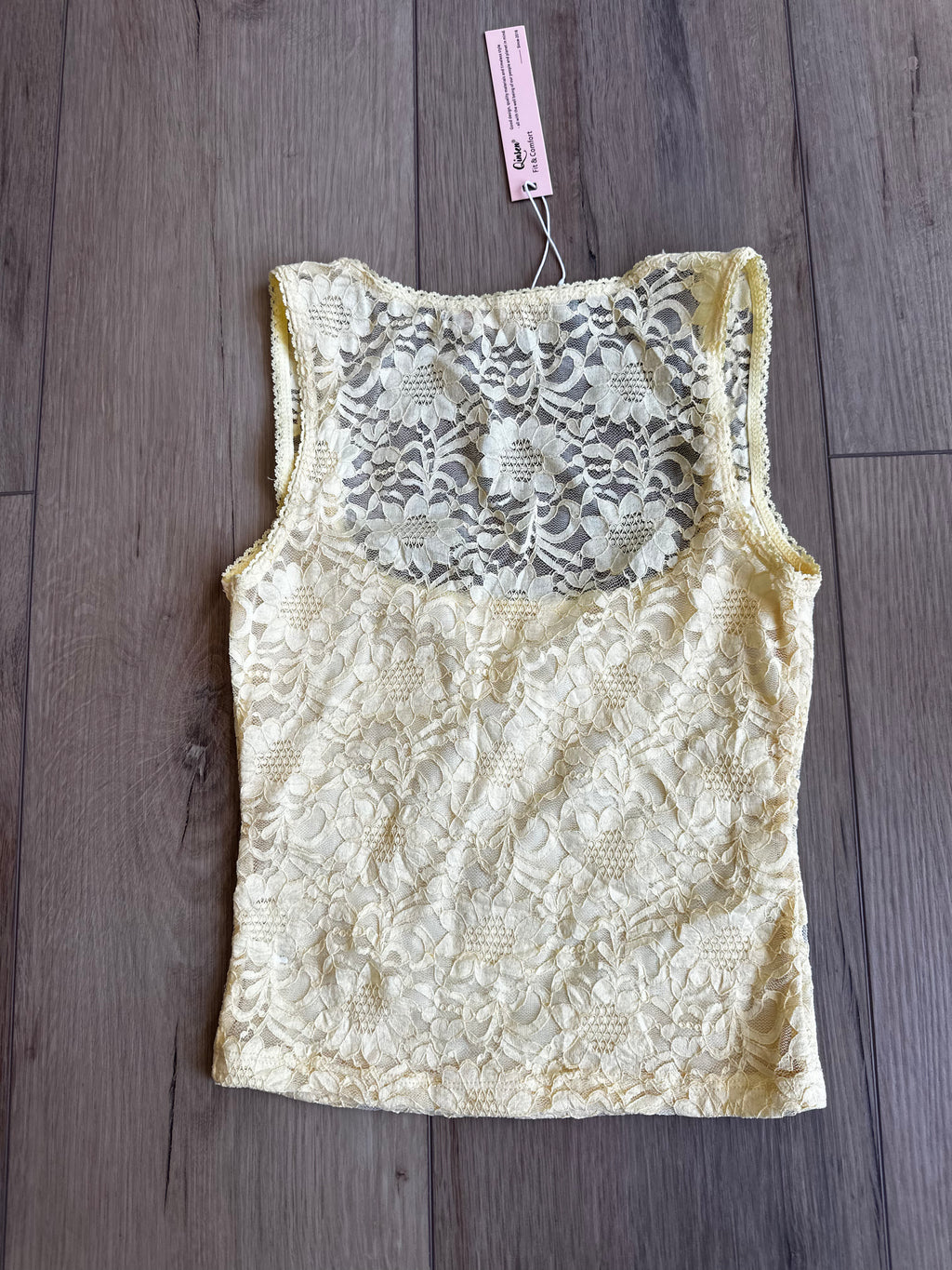 Yellow Lace Top (Size Small)