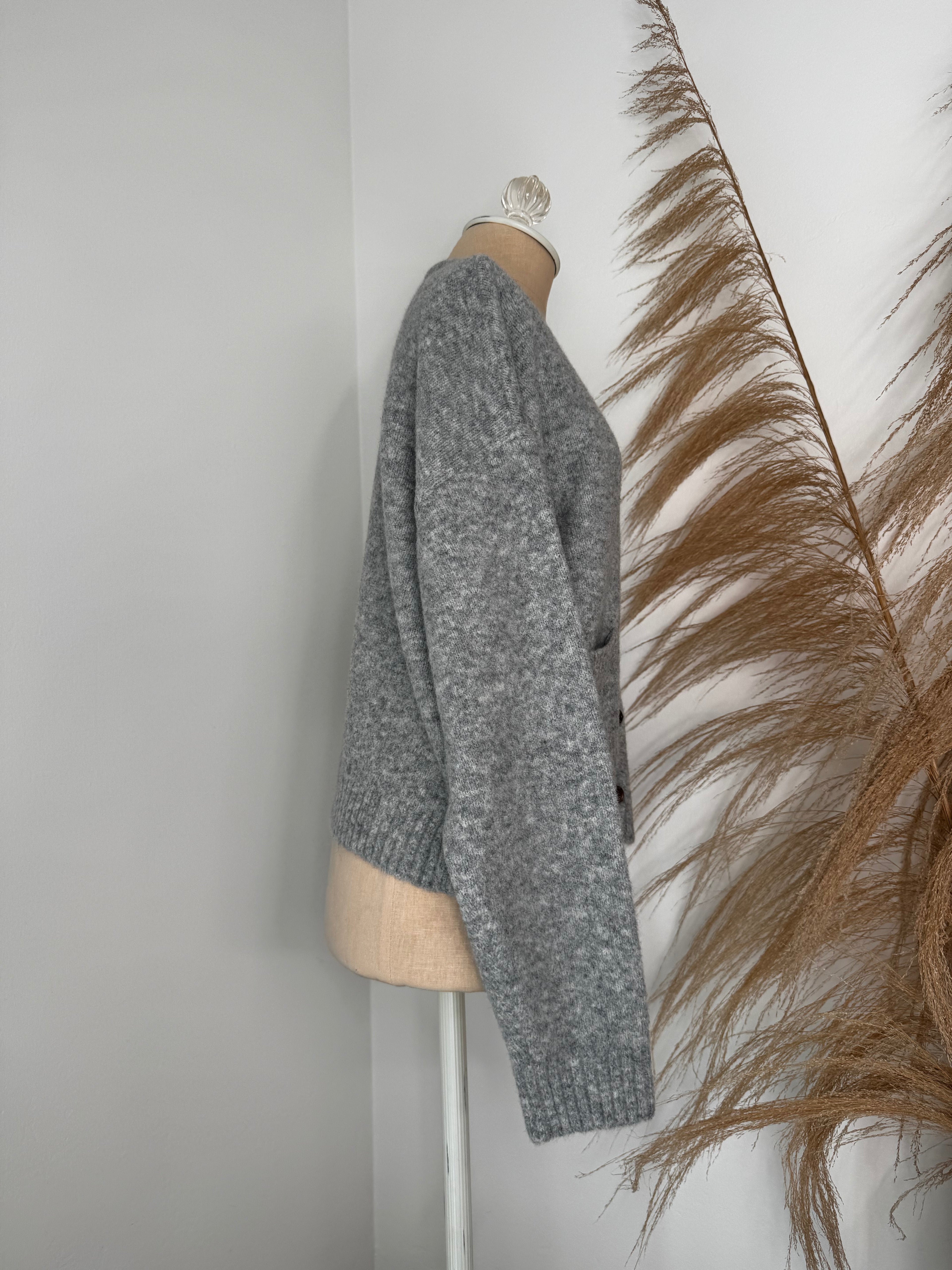 Gray Sweater Cardigan by Pink Lily