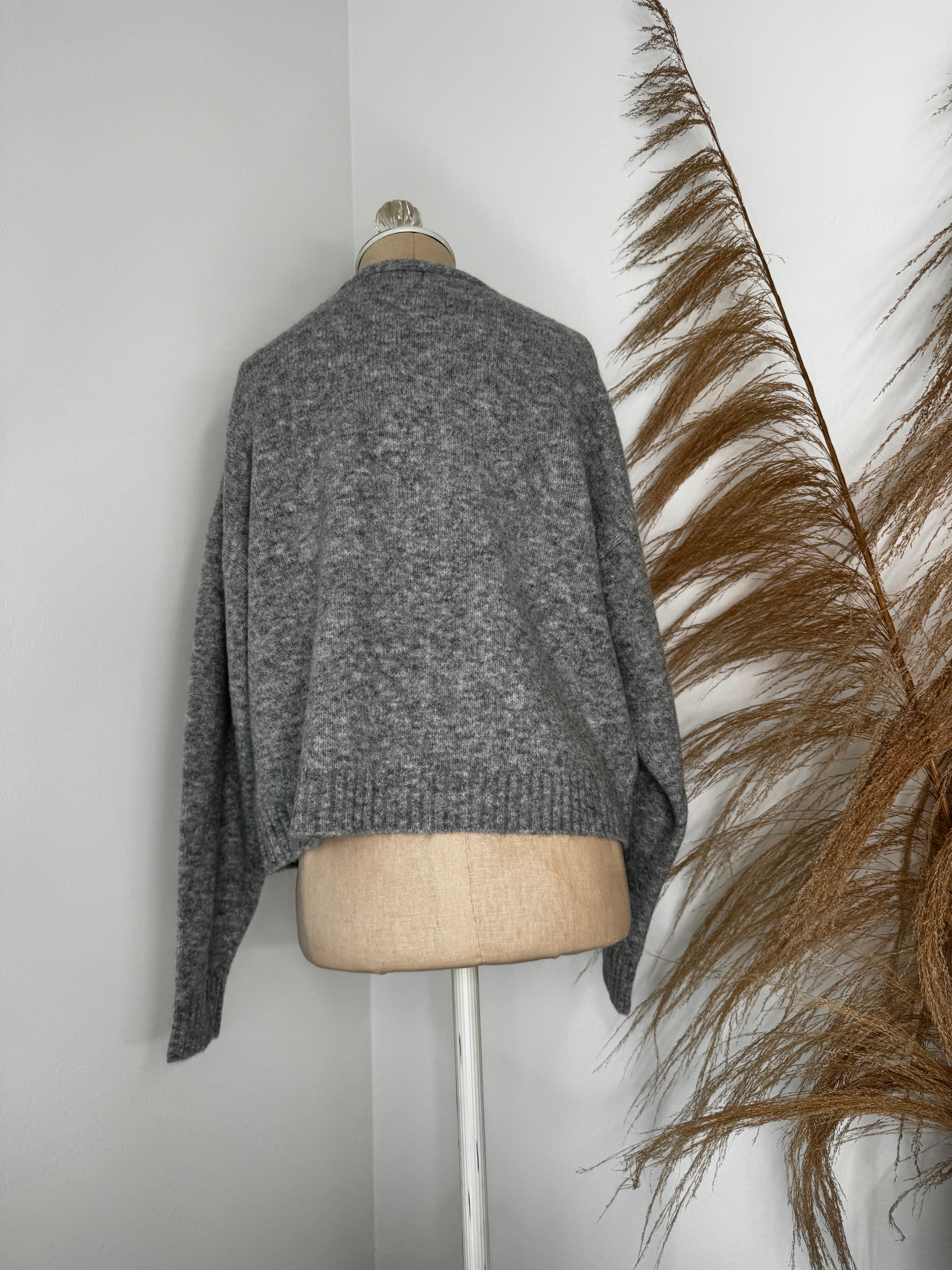 Gray Sweater Cardigan by Pink Lily