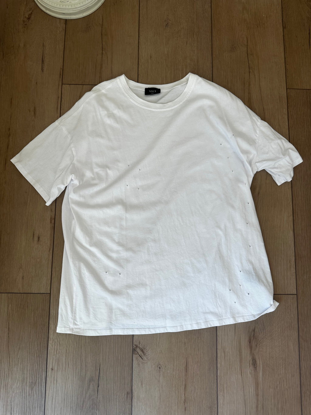 White Distressed Tshirt (Size Medium/Large)