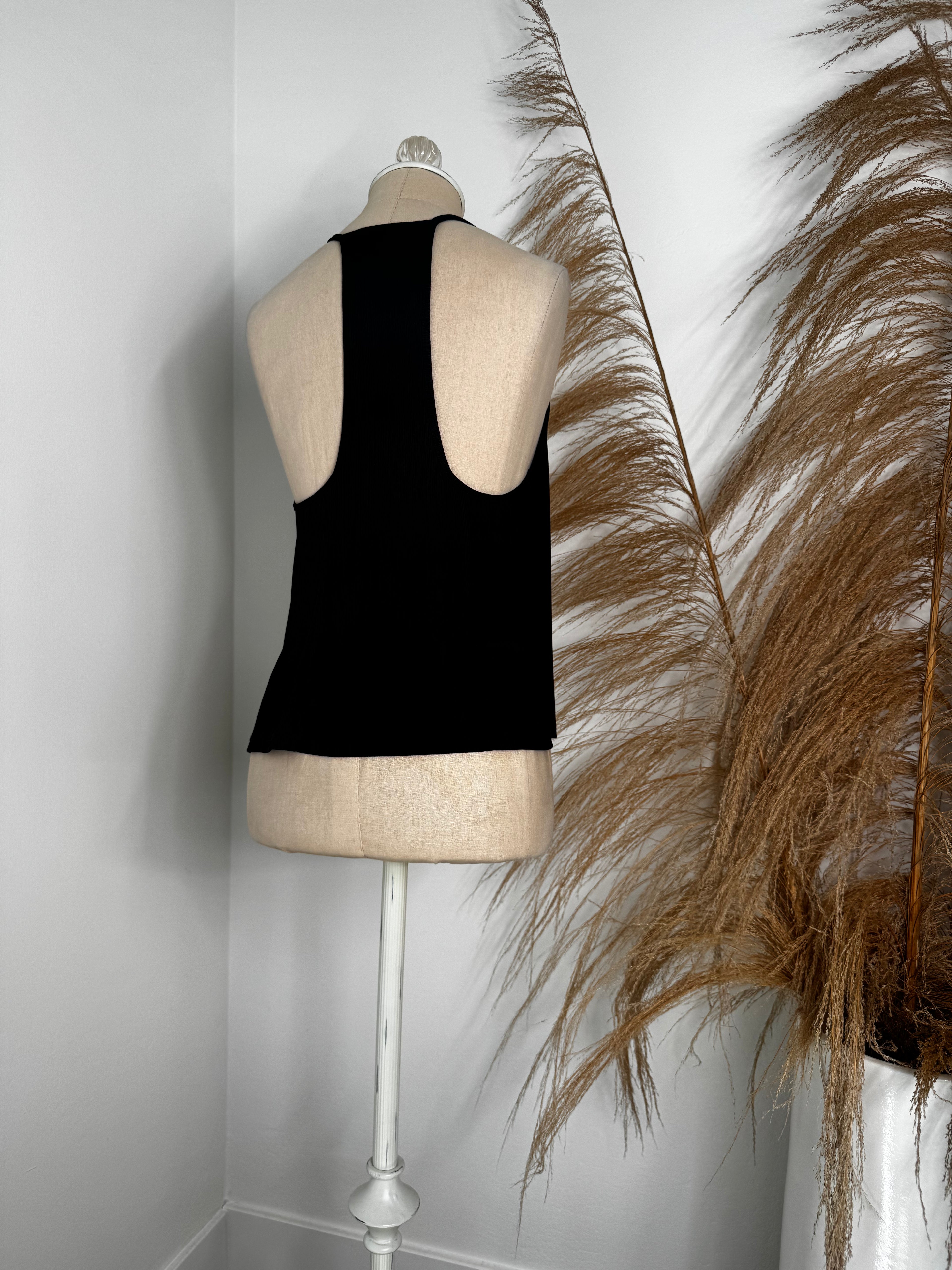 Black Raceback Tank Top