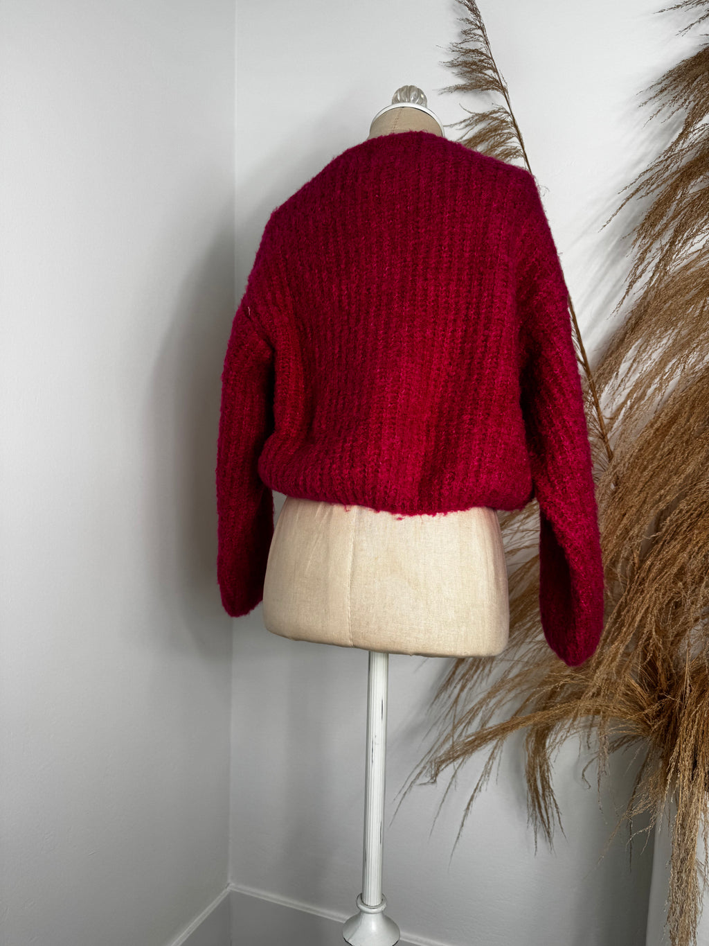 Hot Pink Sweater Cardigan