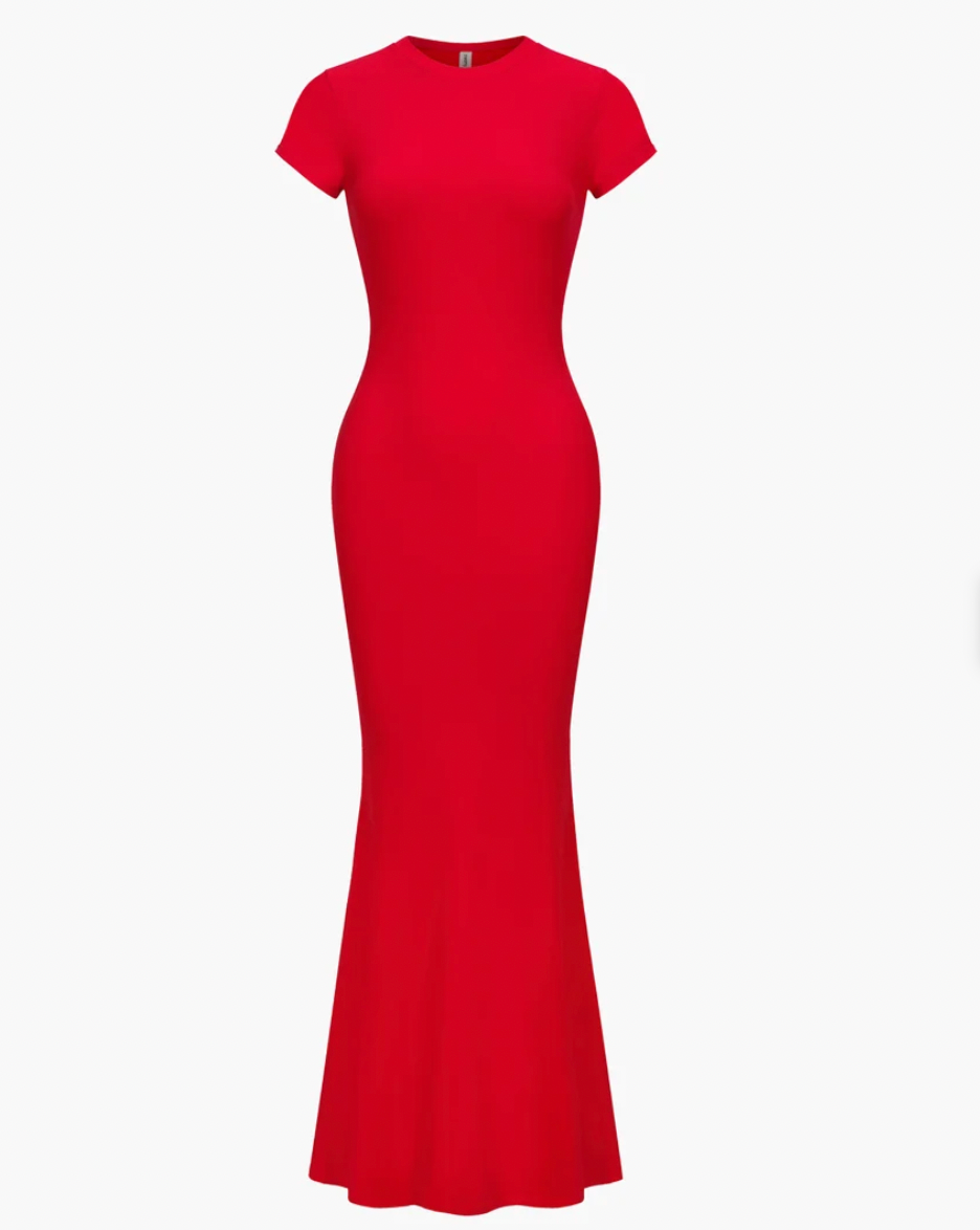 New With Tag Red Ribbed Tshirt Maxi Dress (SIze xsmall)
