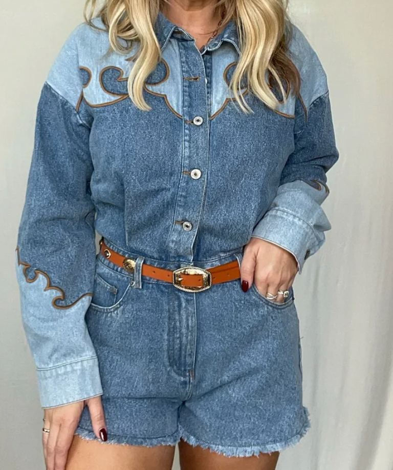 New Denim Romper (Size Small)