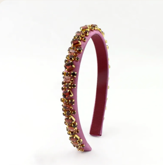 Adorned Cabernet Feather Tiara