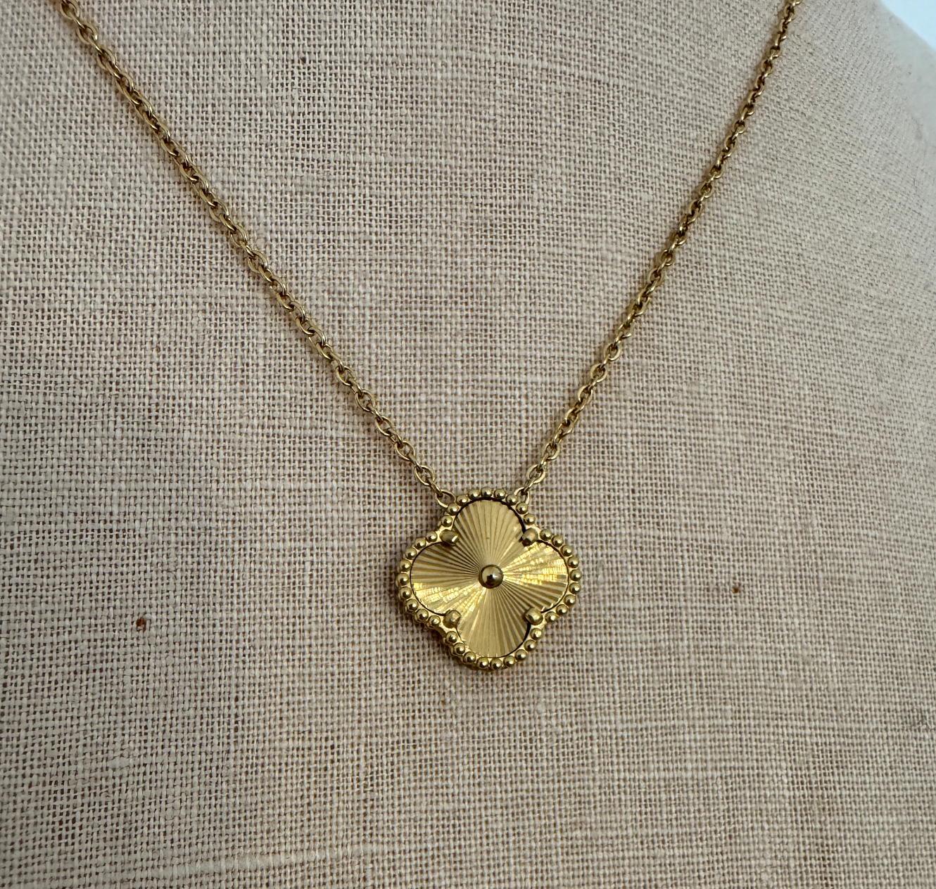 Gold Clover Charm Necklace
