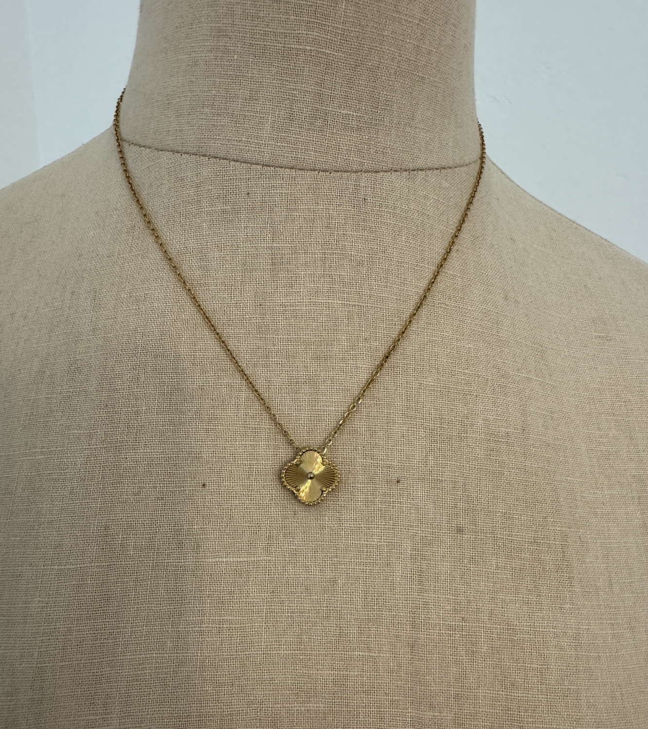 Gold Clover Charm Necklace